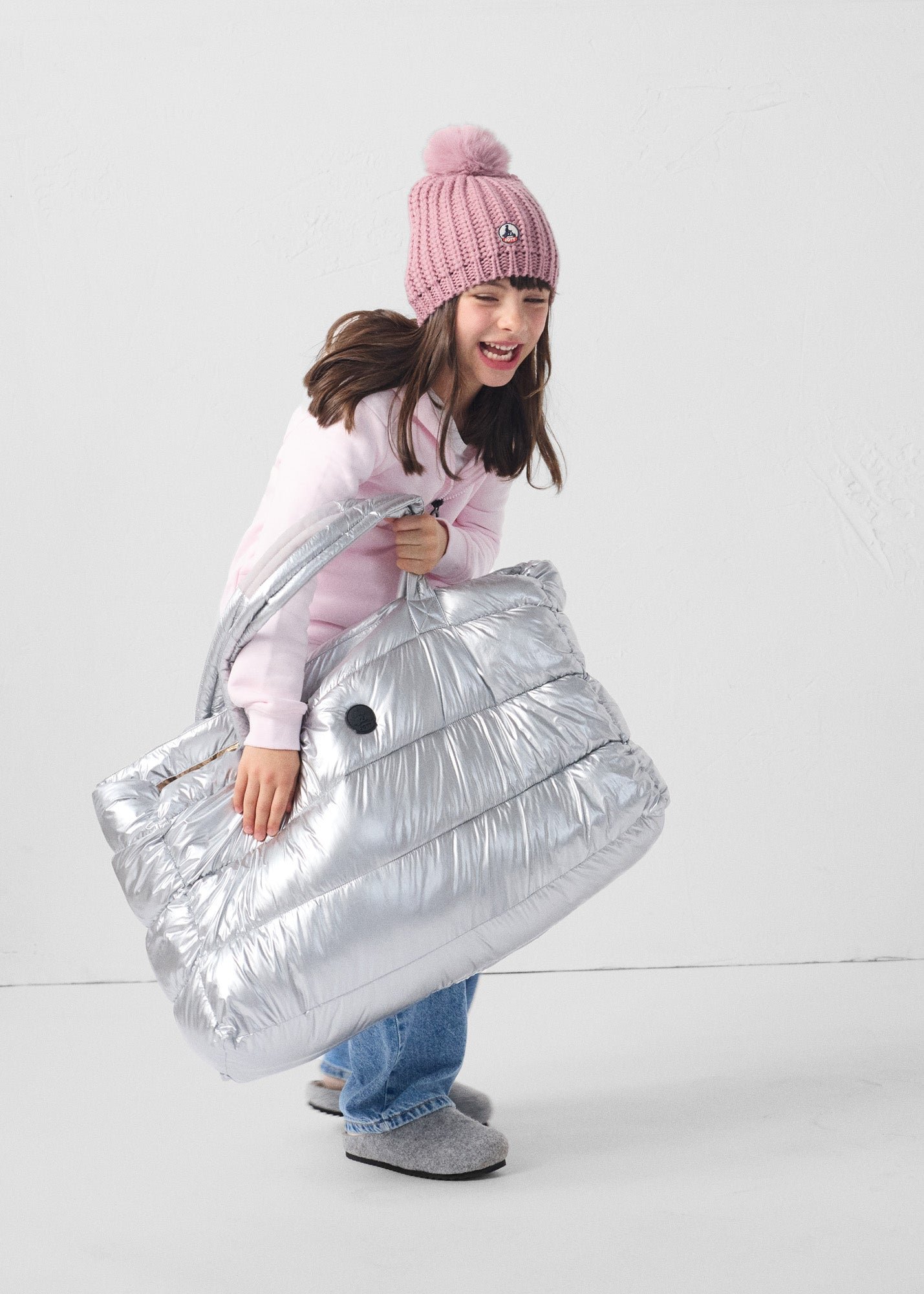 Child's zip-up hooded jacket in petal pink arie JOTT Pink