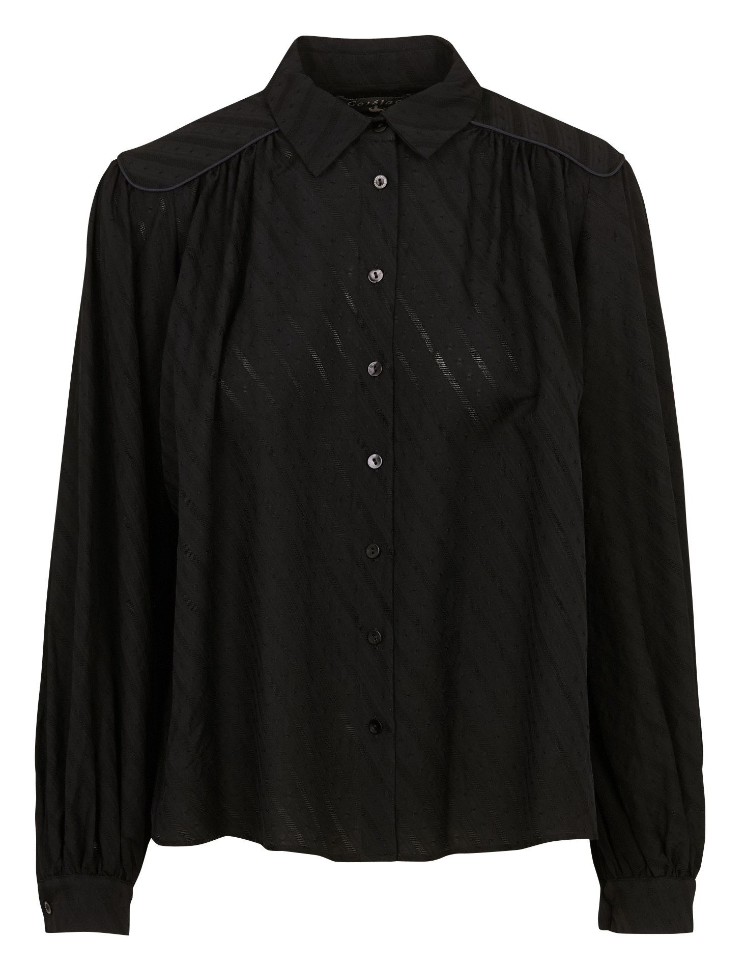 Classic collar shirt in wool and silk COTELAC Black