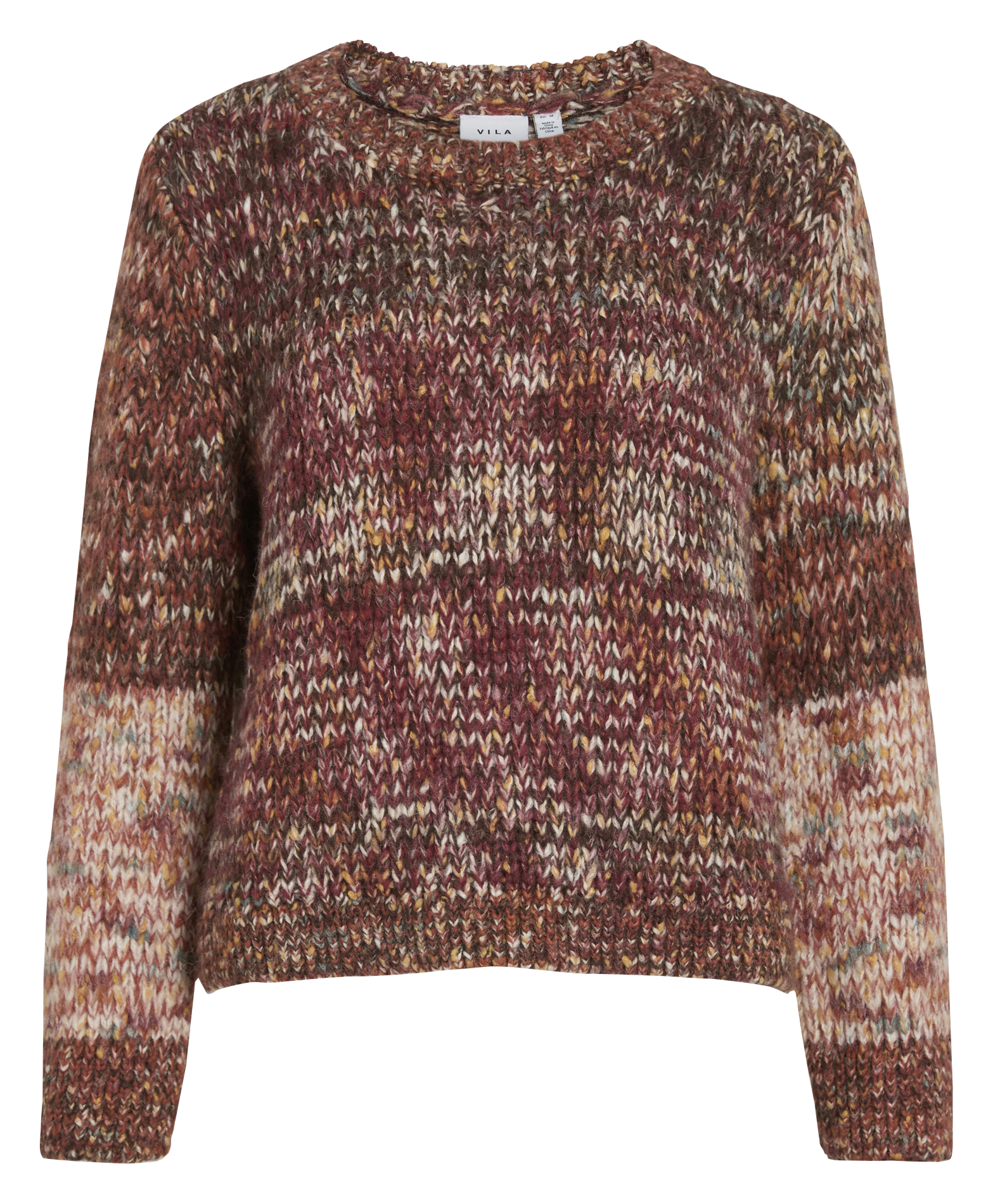 Pull droit col rond en maille VILA Prune