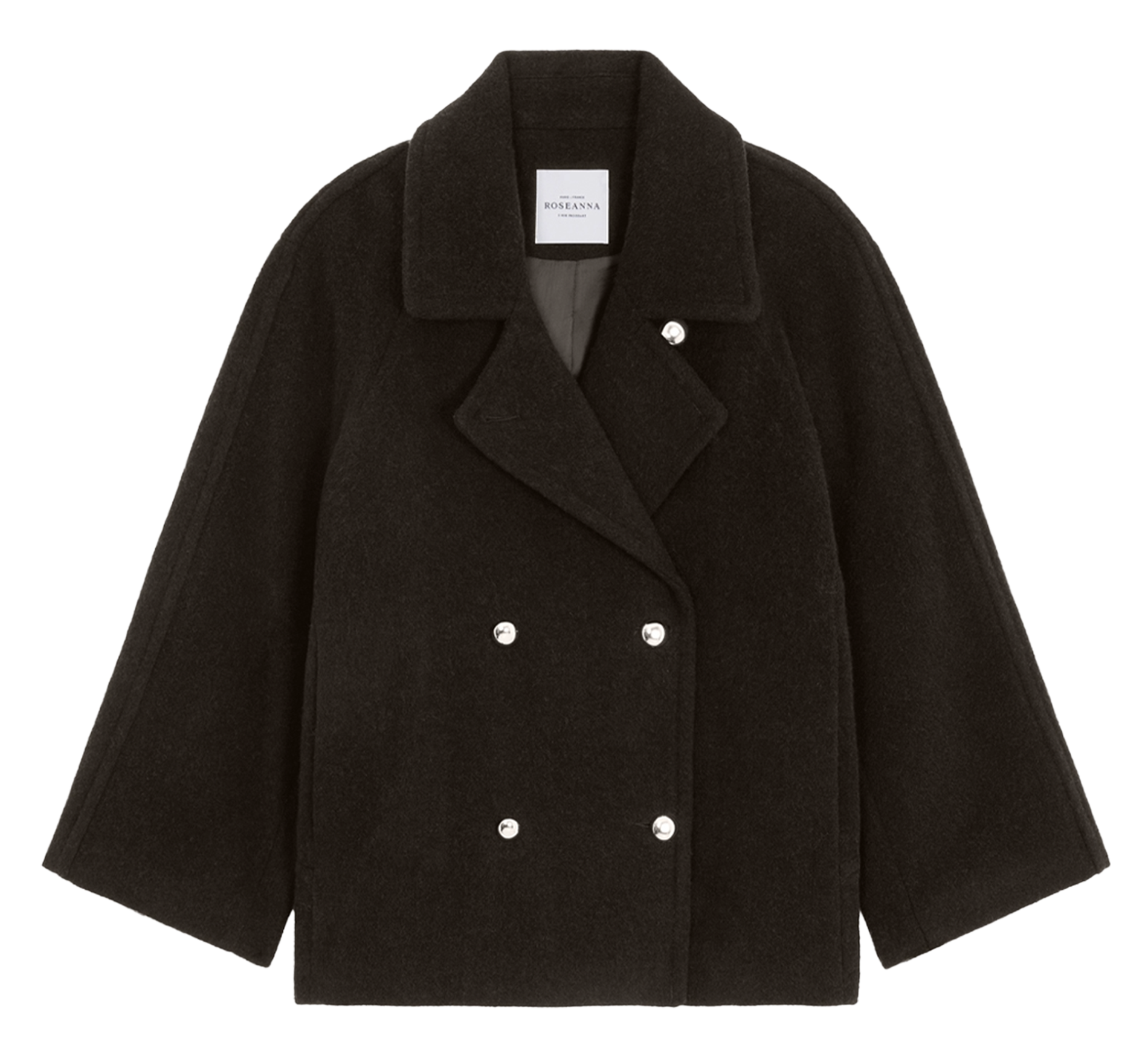 Manteau ample boutonné en laine mélangée ROSEANNA Marron