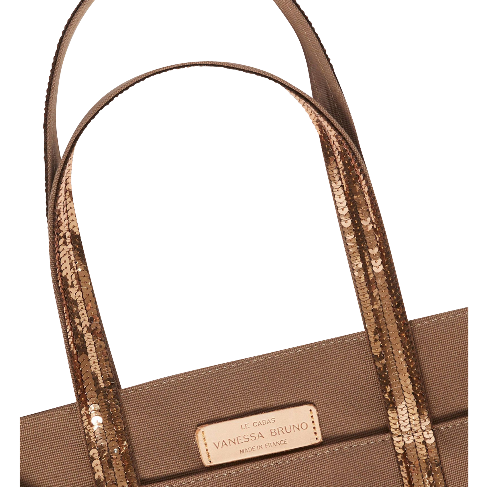 Cabas L à sequins en toile de coton  VANESSA BRUNO Marron