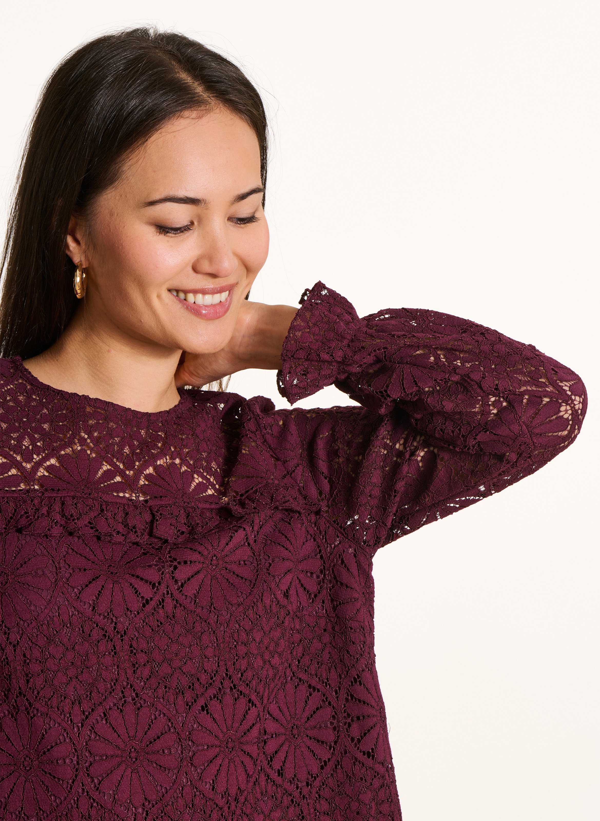 Kurzkleid aus Baumwoll-Mix mit Rundhalsausschnitt LA FEE MARABOUTEE Braun