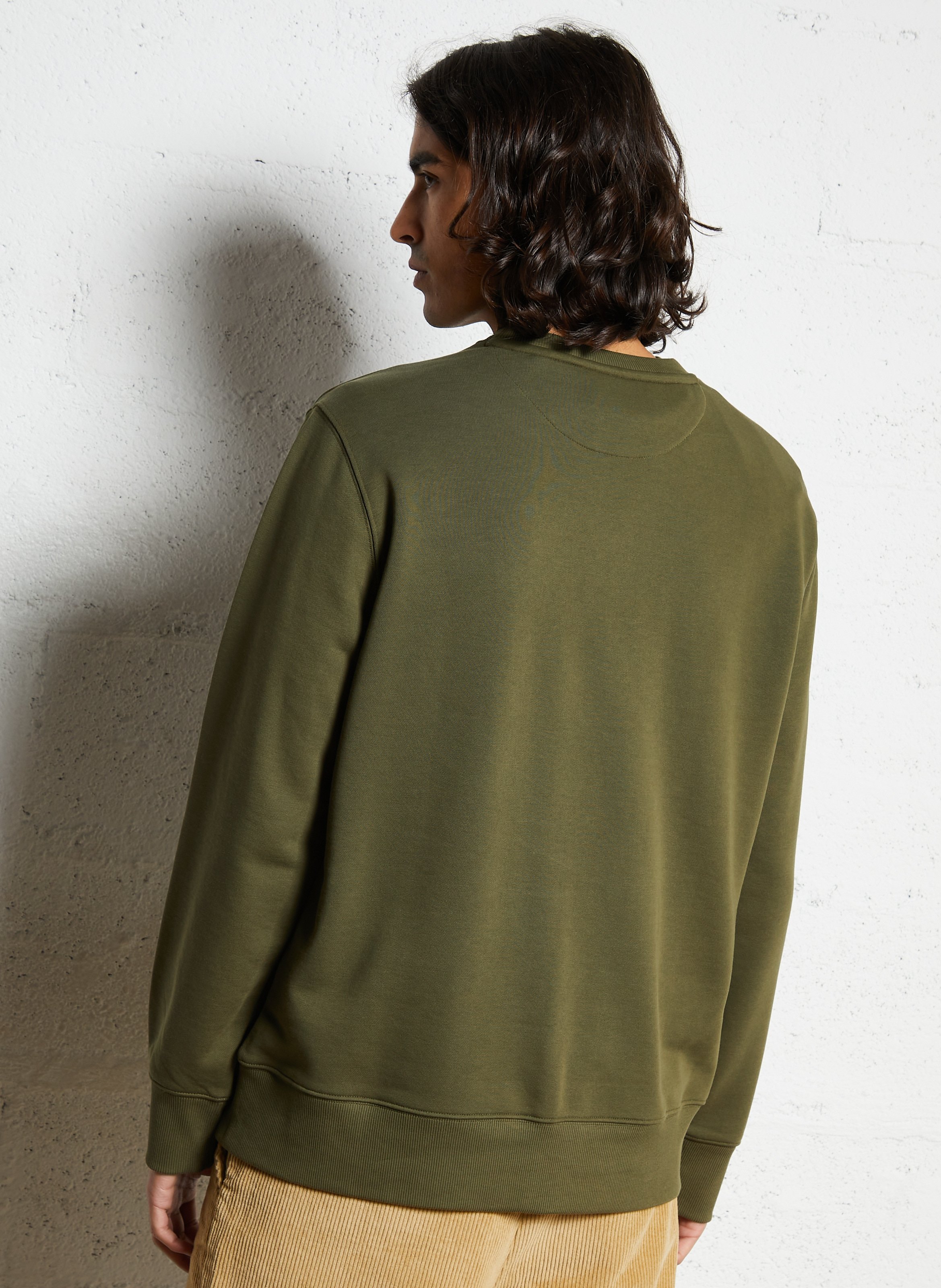 Sweatshirt col rond en coton mélangé  GANT Vert