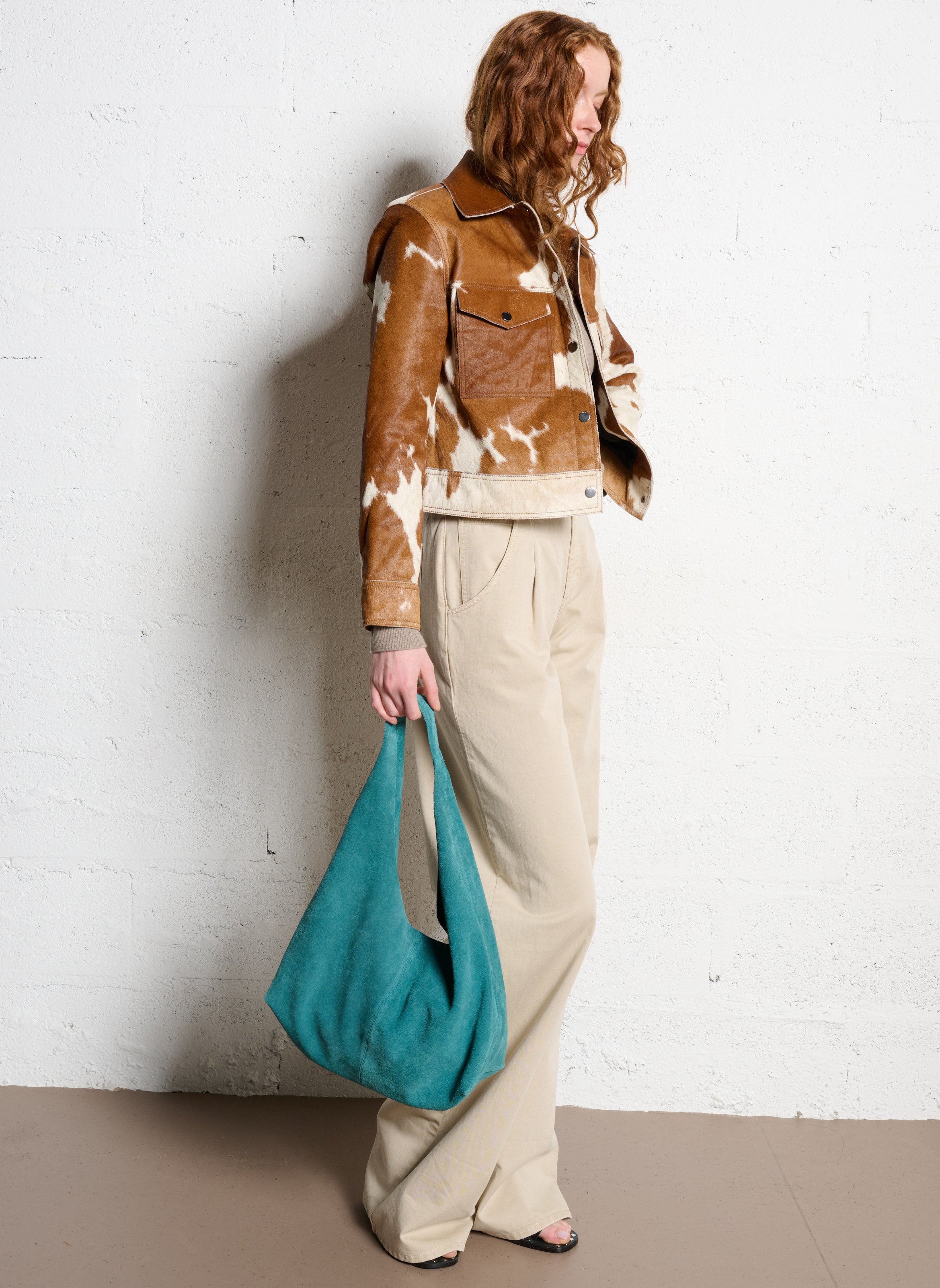 Cabas en cuir IKKS Vert