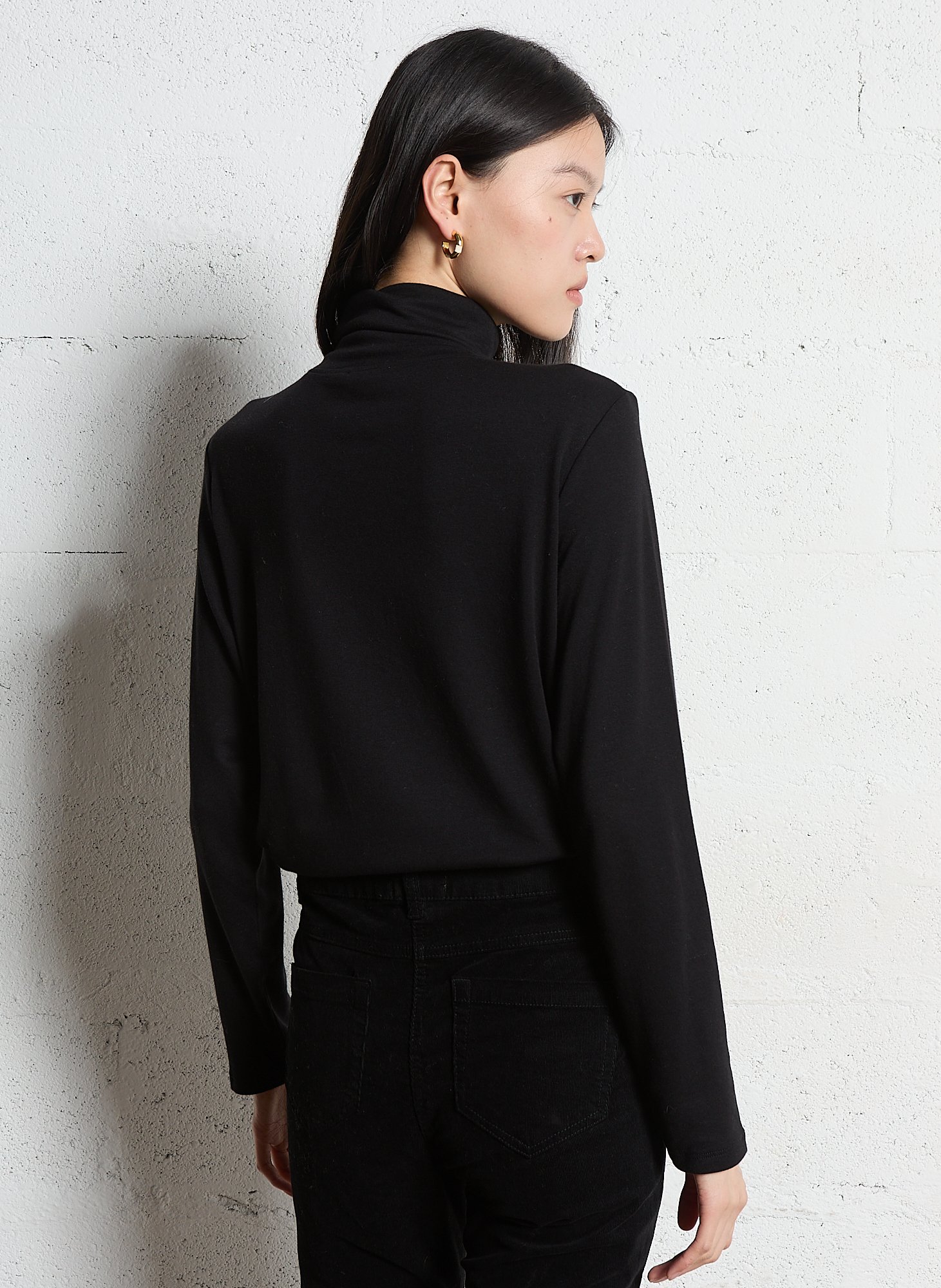 Cotton-blend turtleneck MAISON 123 Black