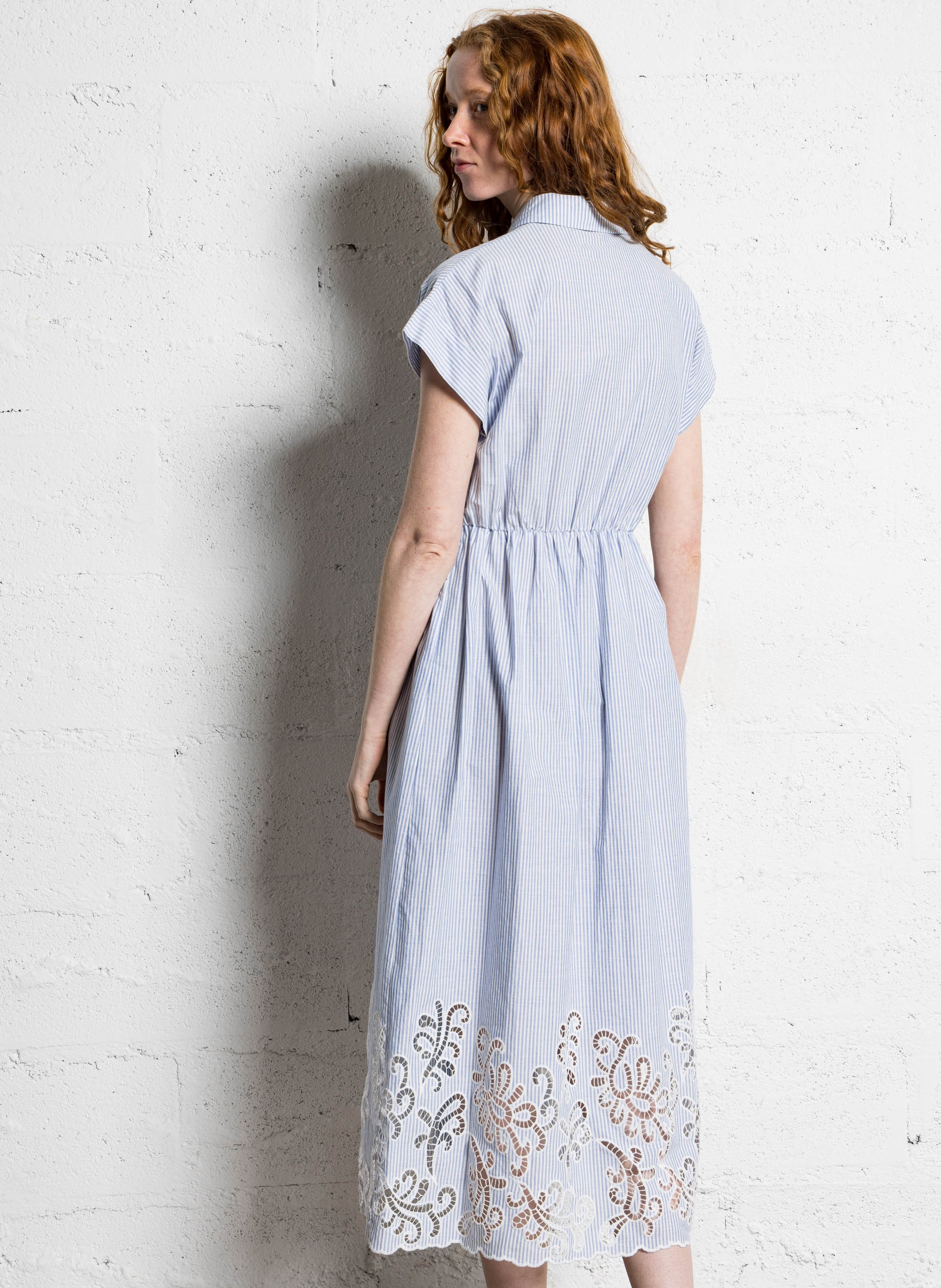 Robe chemise à rayures SUNCOO Bleu