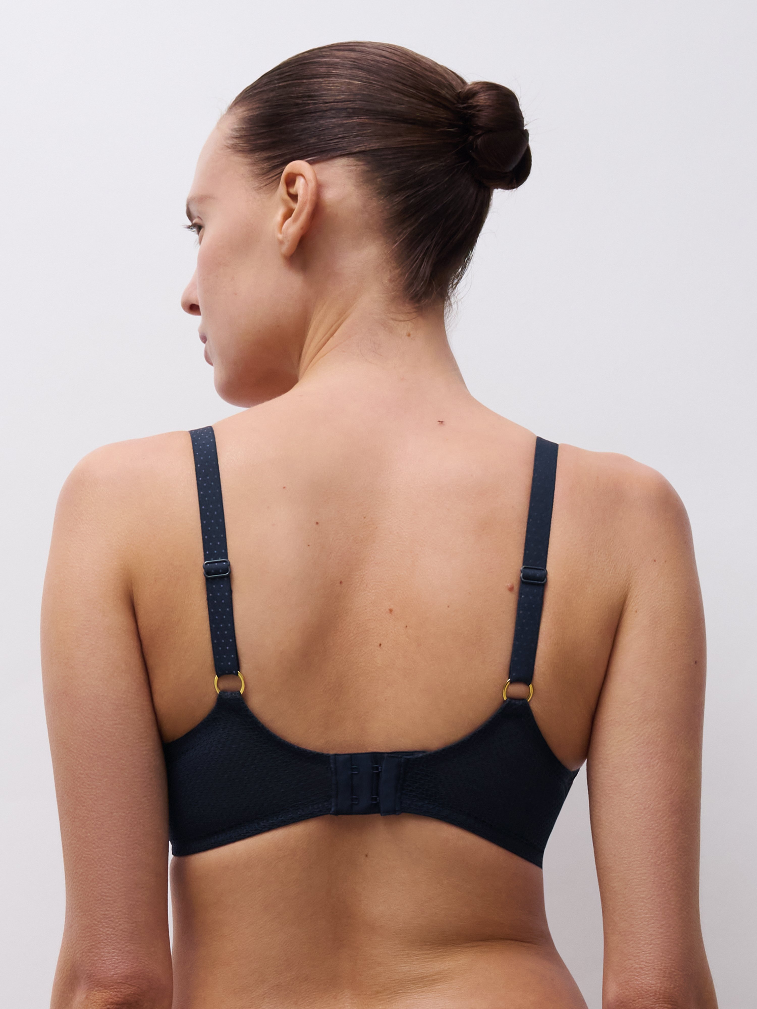 Plunging padded bra with floral embroidery CHANTELLE Multicolored