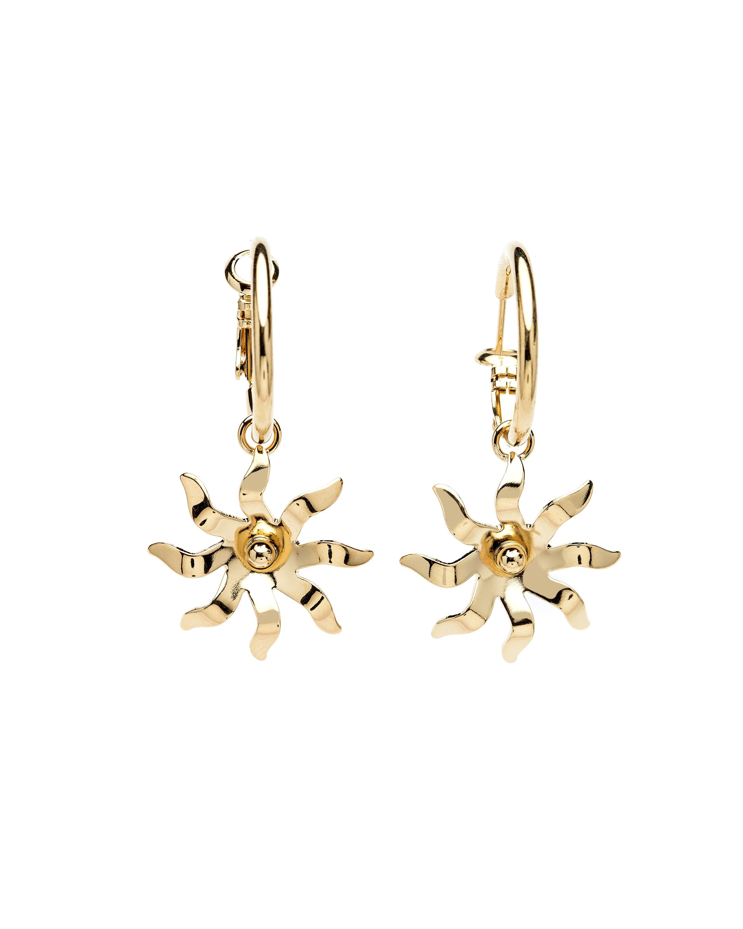 Mini gold-plated sun hoop earrings MONSIEUR SIMONE Golden
