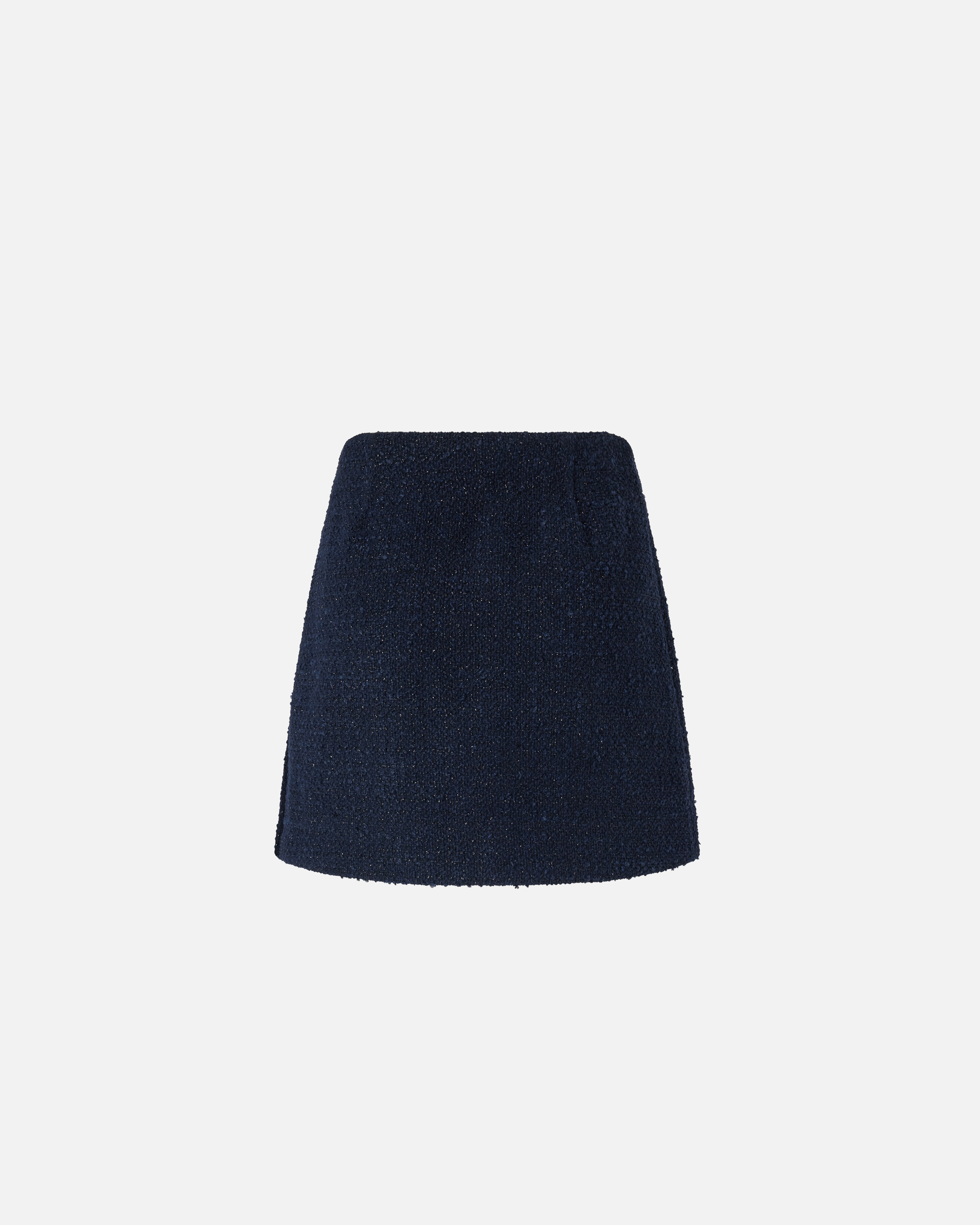 Wrap mini skirt in cotton and wool bouclé PINKO Blue