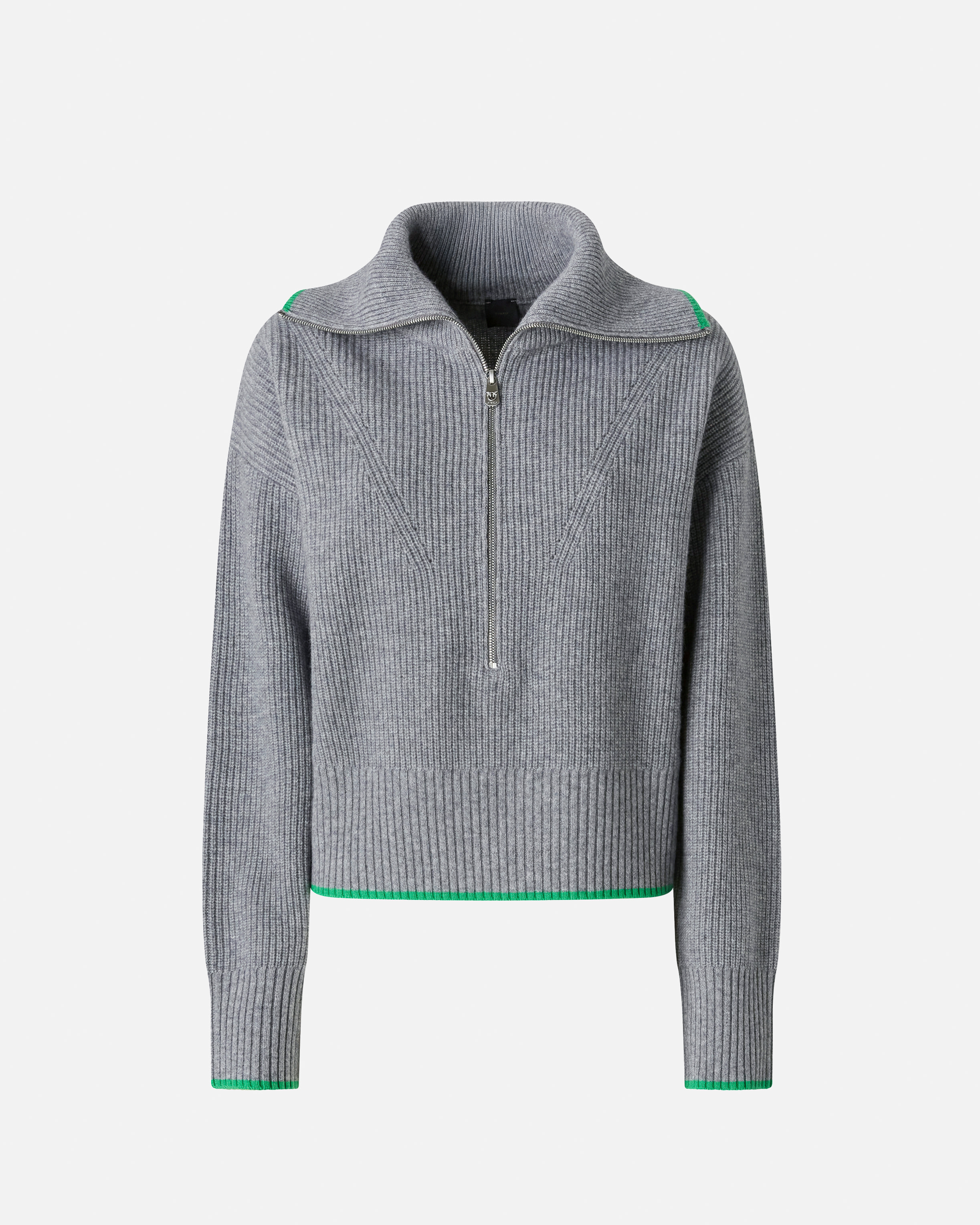 Zip-up wool and cashmere sweater PINKO Grey