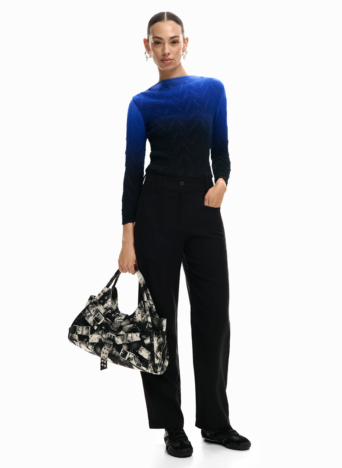 Bundfaltenhose DESIGUAL Schwarz