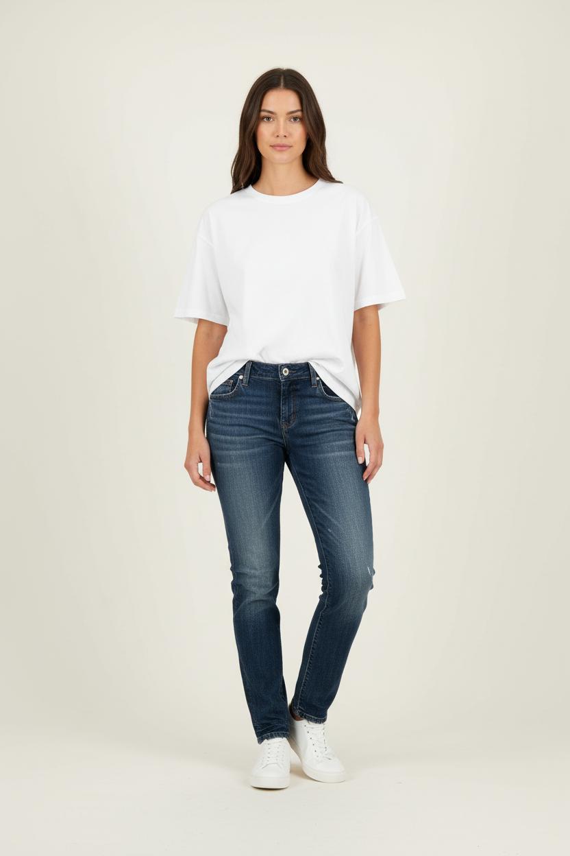 Cropped slim jeans with studs LEVI'S - Seconde main Blue