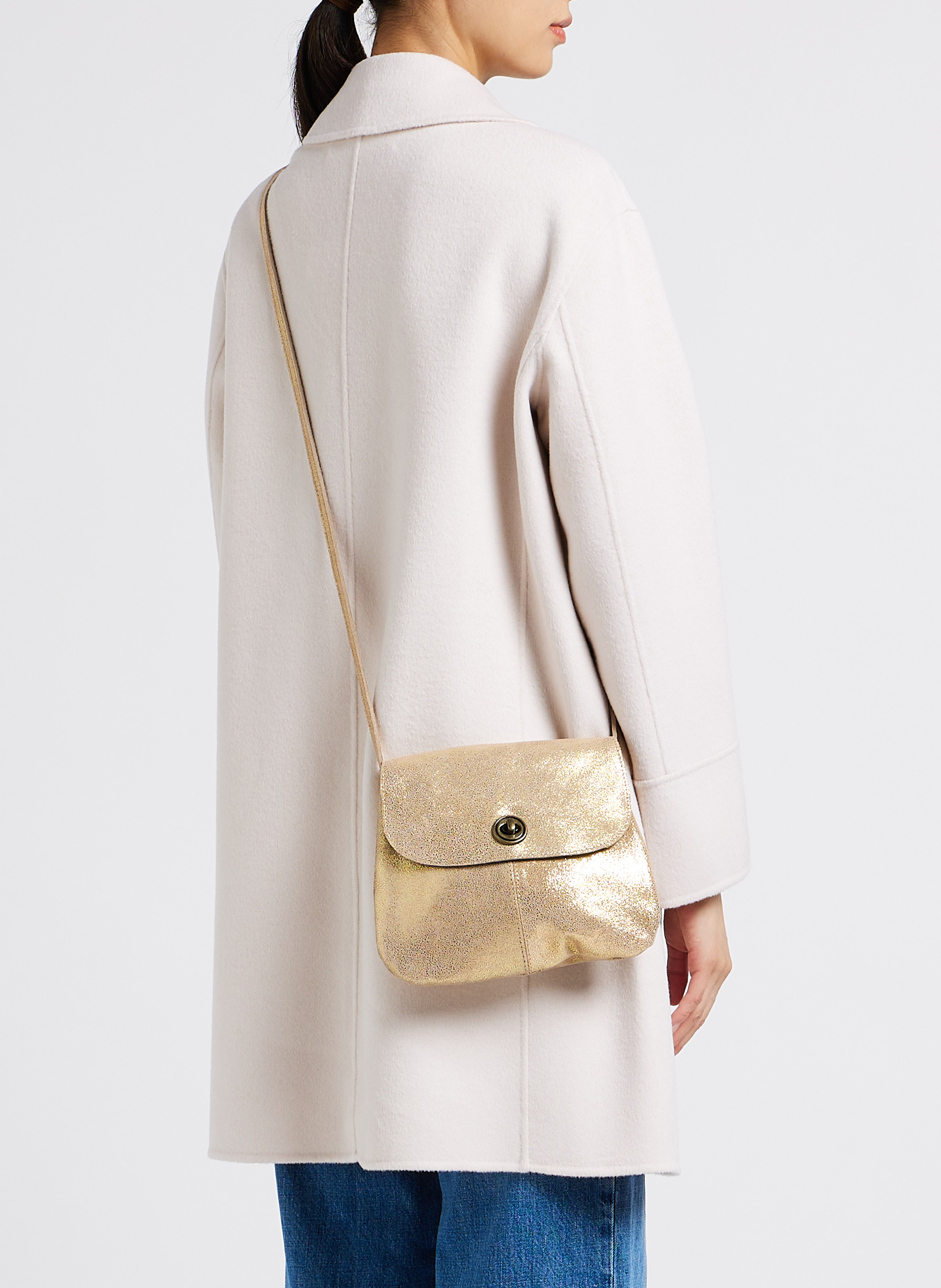 Umhängetasche aus Leder PIECES Golden