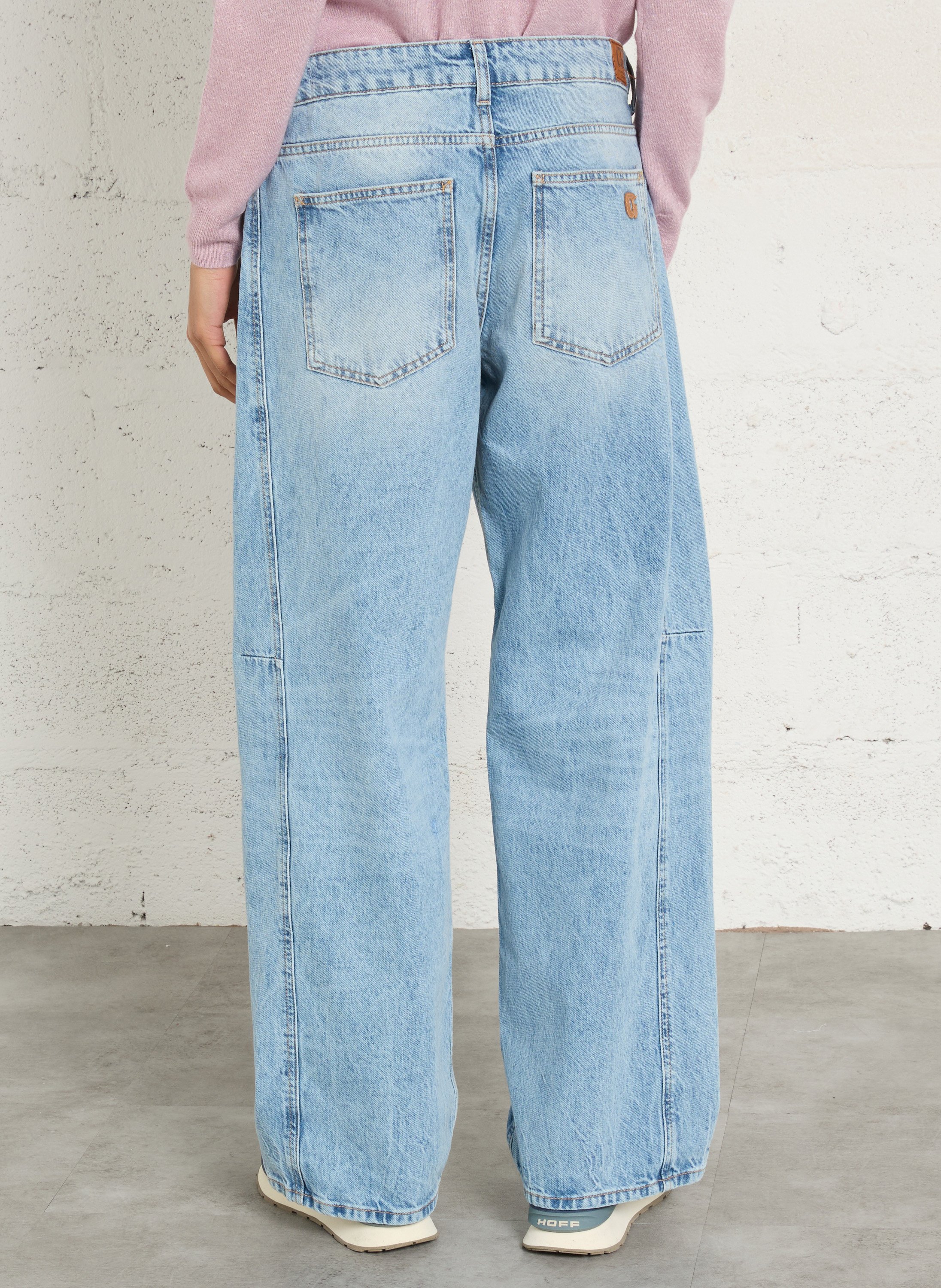 Wide-leg cotton jeans LE TEMPS DES CERISES Blue