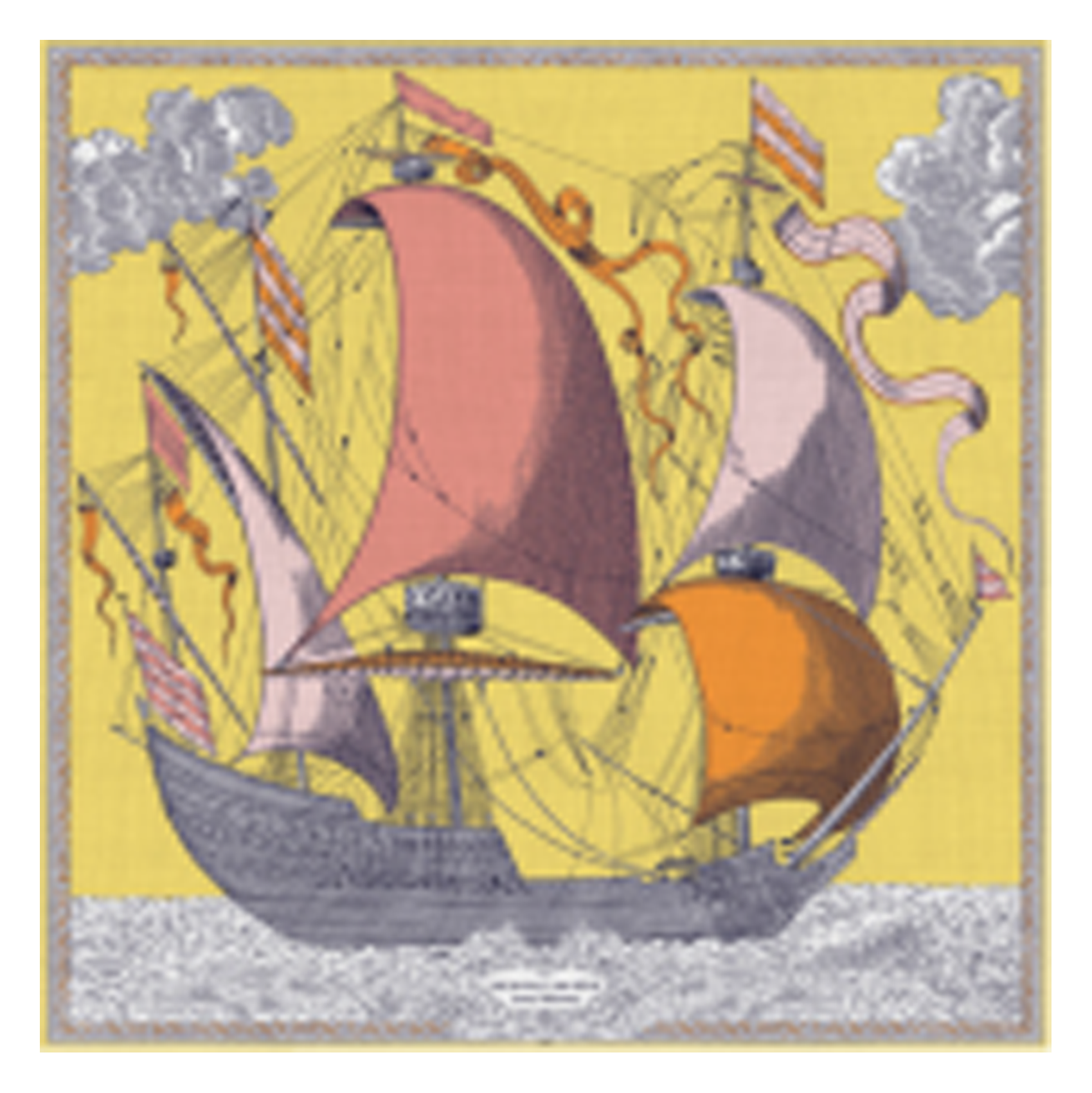 Carré imprimé en coton et soie INOUI EDITIONS