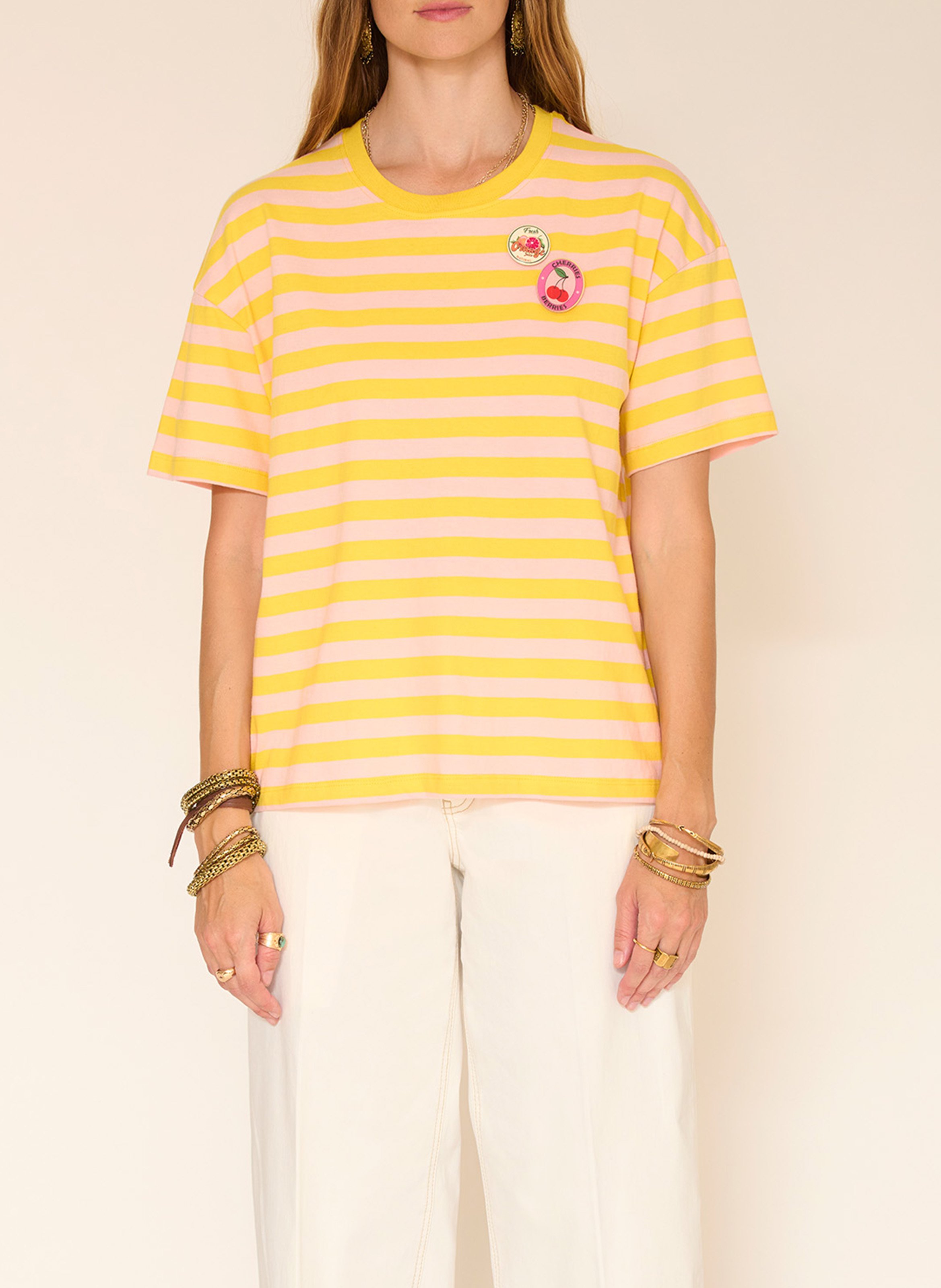 Short-sleeve striped t-shirt MKT Yellow