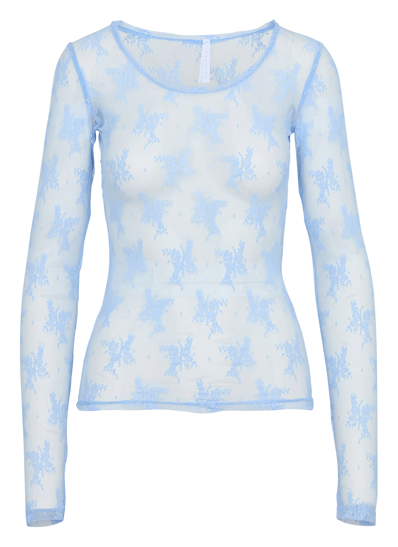 Tee-shirt droit col rond en dentelle IMPERIAL Bleu