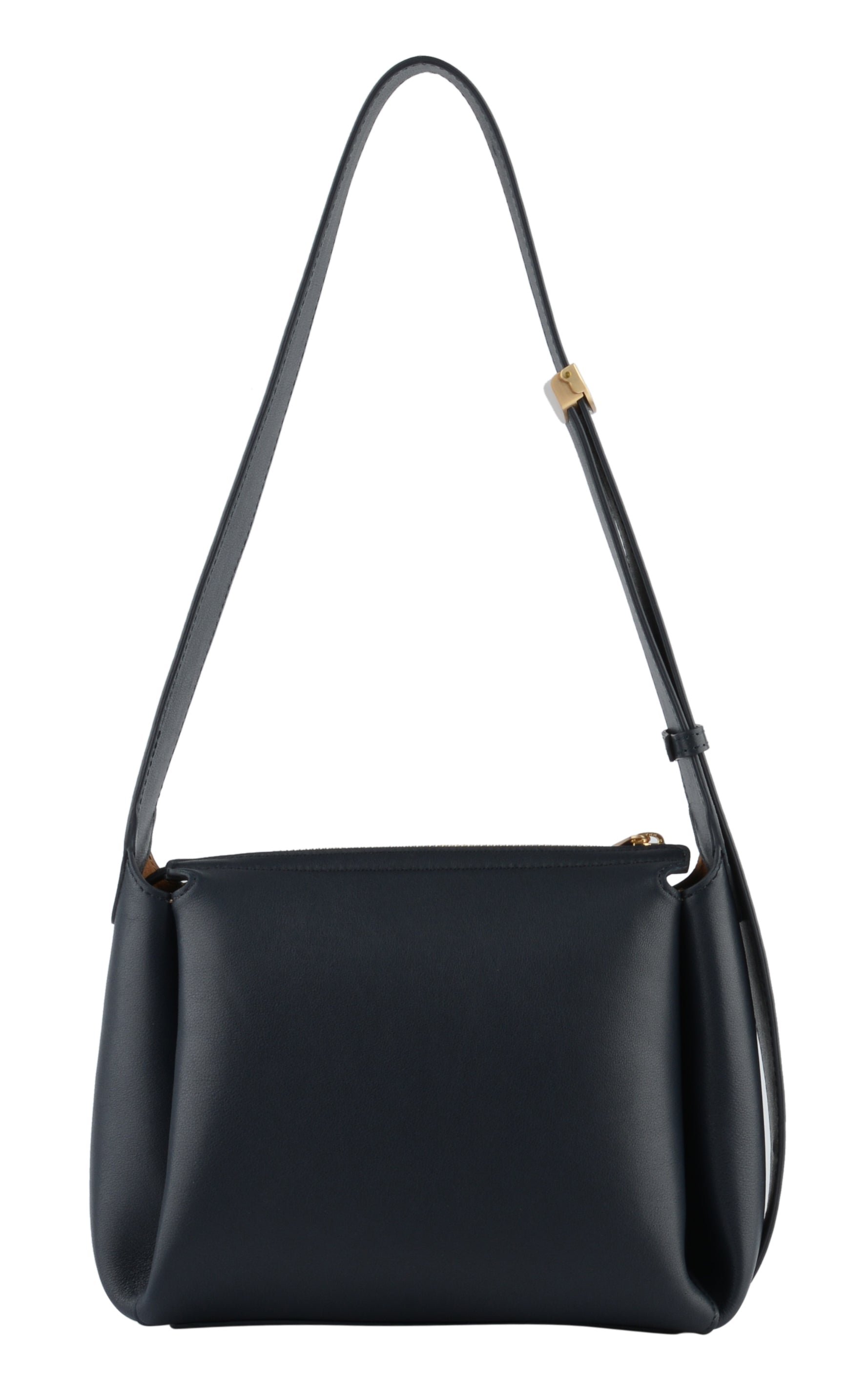 Calfskin leather shoulder bag POURCHET Blue