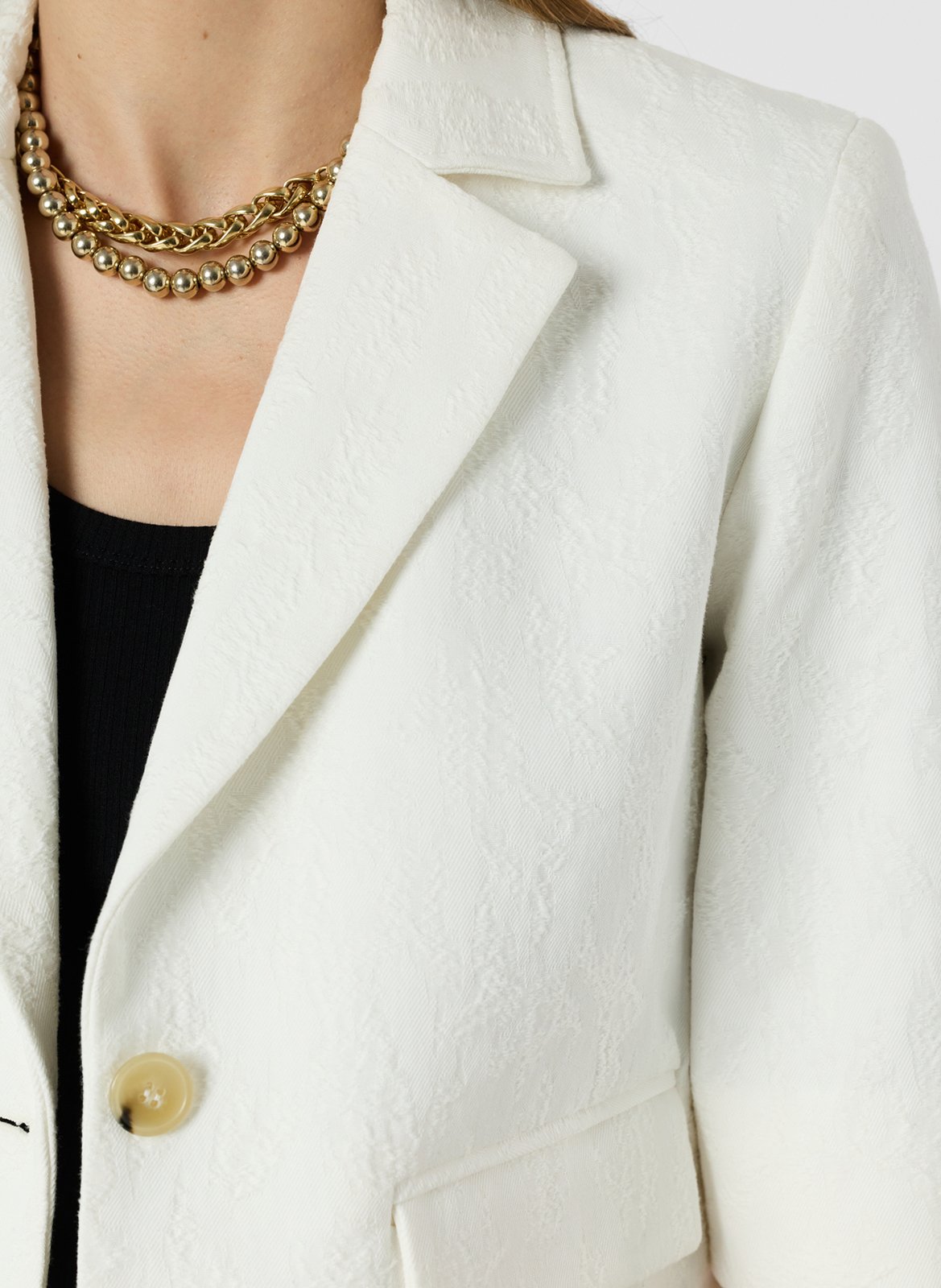 Recht, katoenen jasje met reverskraag GERARD DAREL Wit