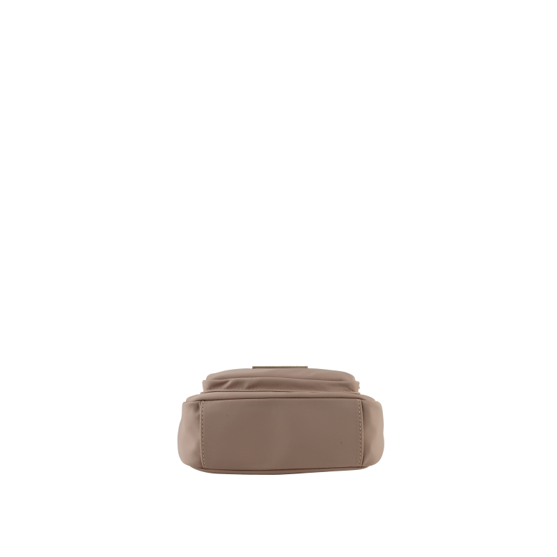 Crossbody bag in canvas trimmed with leather Brown