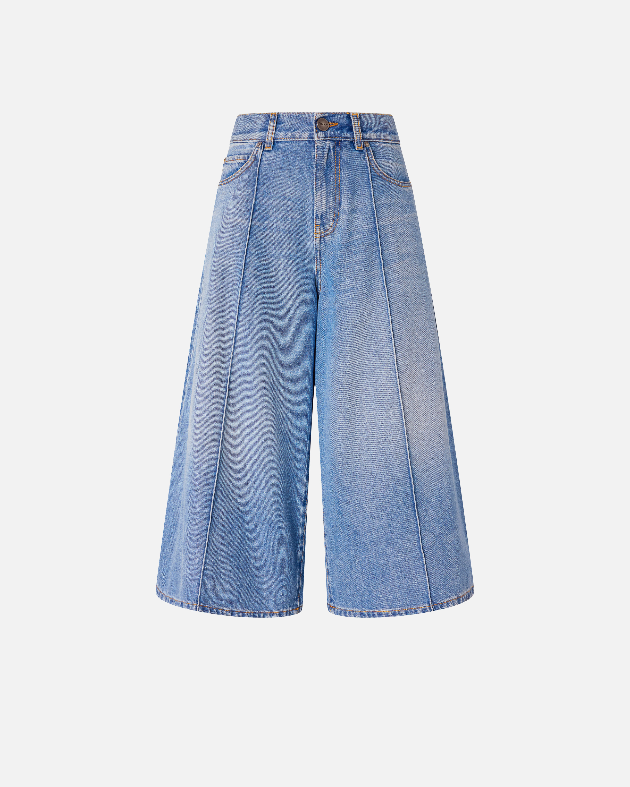 Bermuda wide leg en denim PINKO Bleu