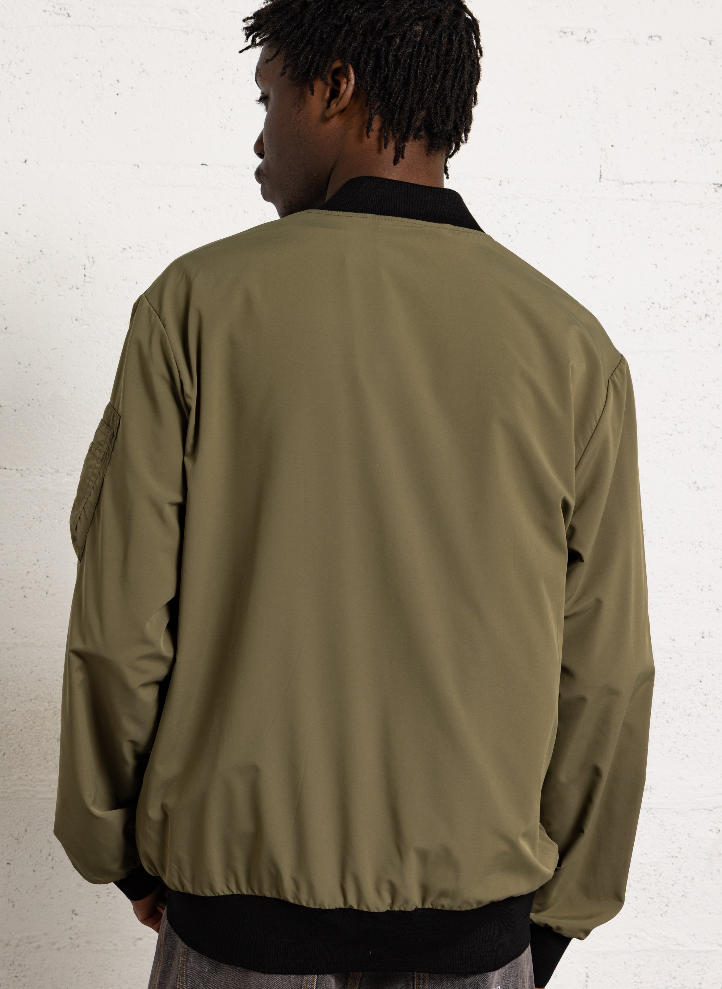 Veste oversize col teddy BOMBERS ORIGINAL Kaki