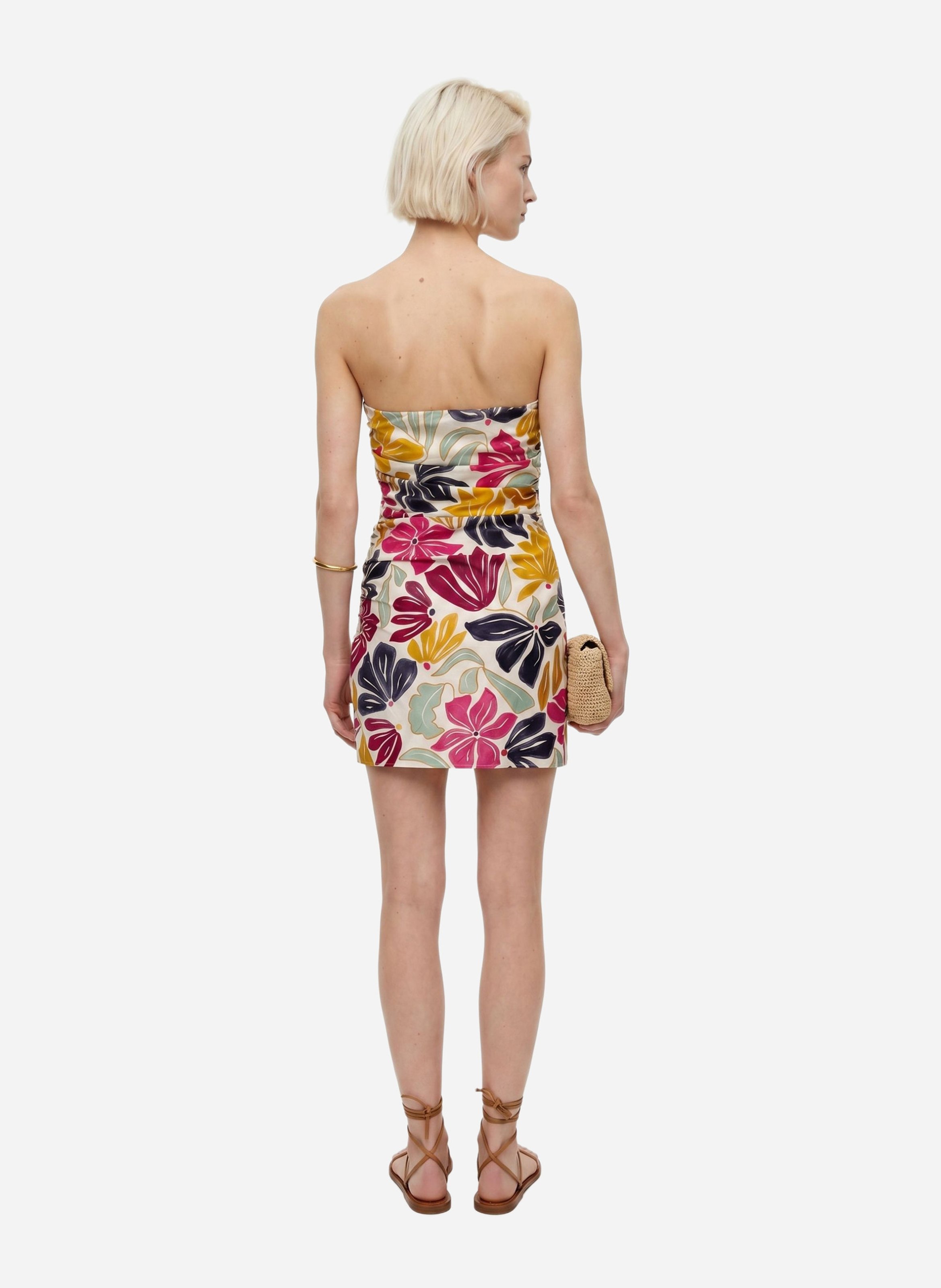 Robe courte bustier imprimée VANESSA BRUNO Multicolore