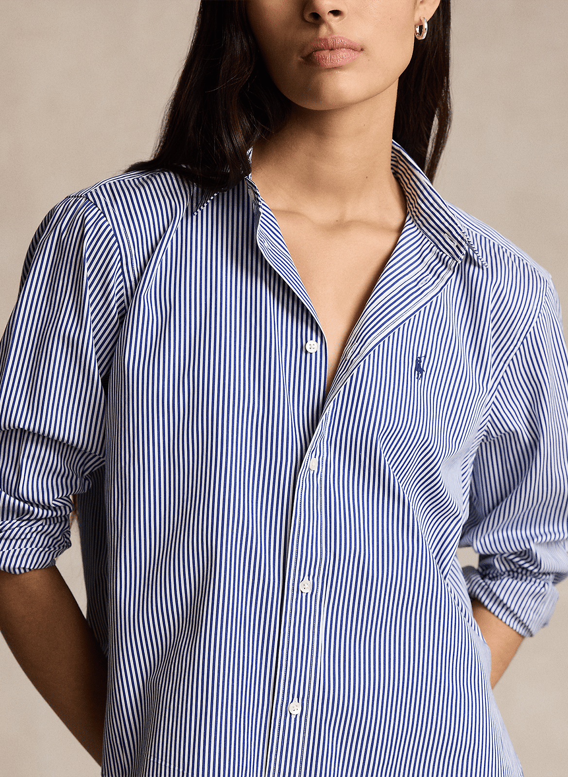 Striped cotton shirt with classic collar POLO RALPH LAUREN Blue