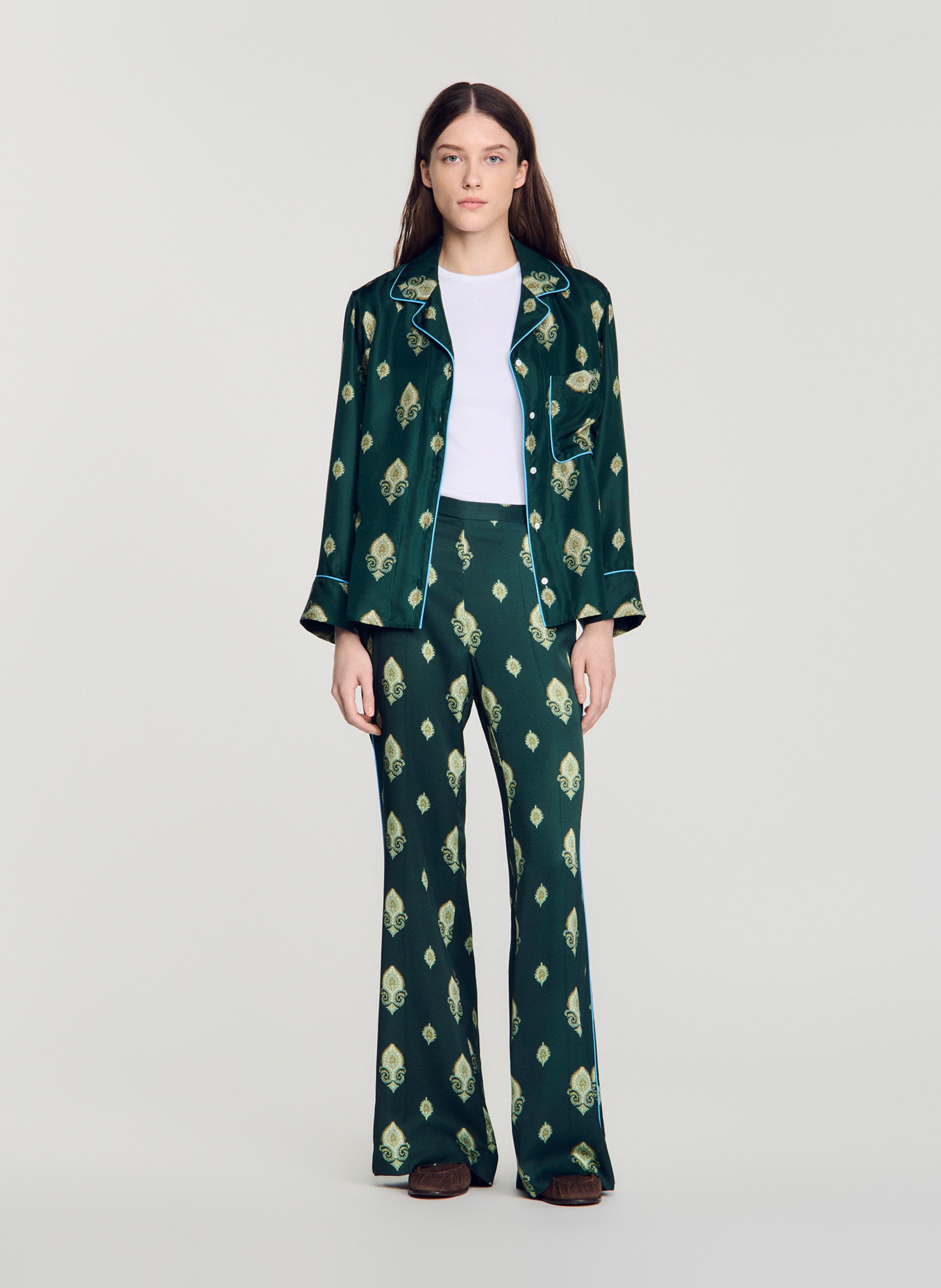 Pantalon flare imprimé SANDRO Vert