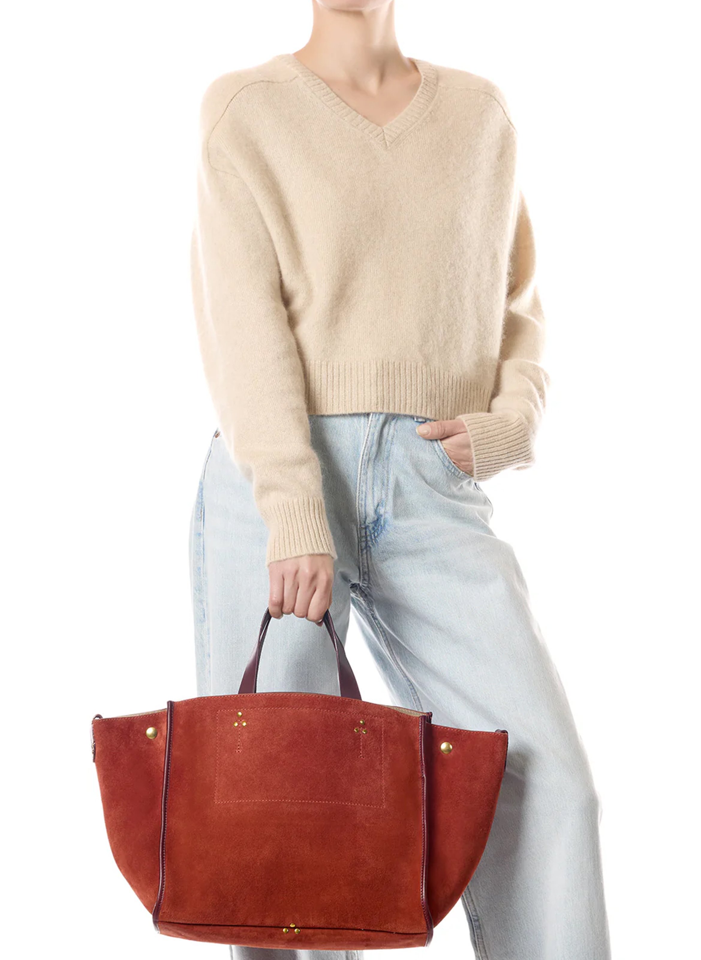 Leather tote bag | Red JEROME DREYFUSS Women