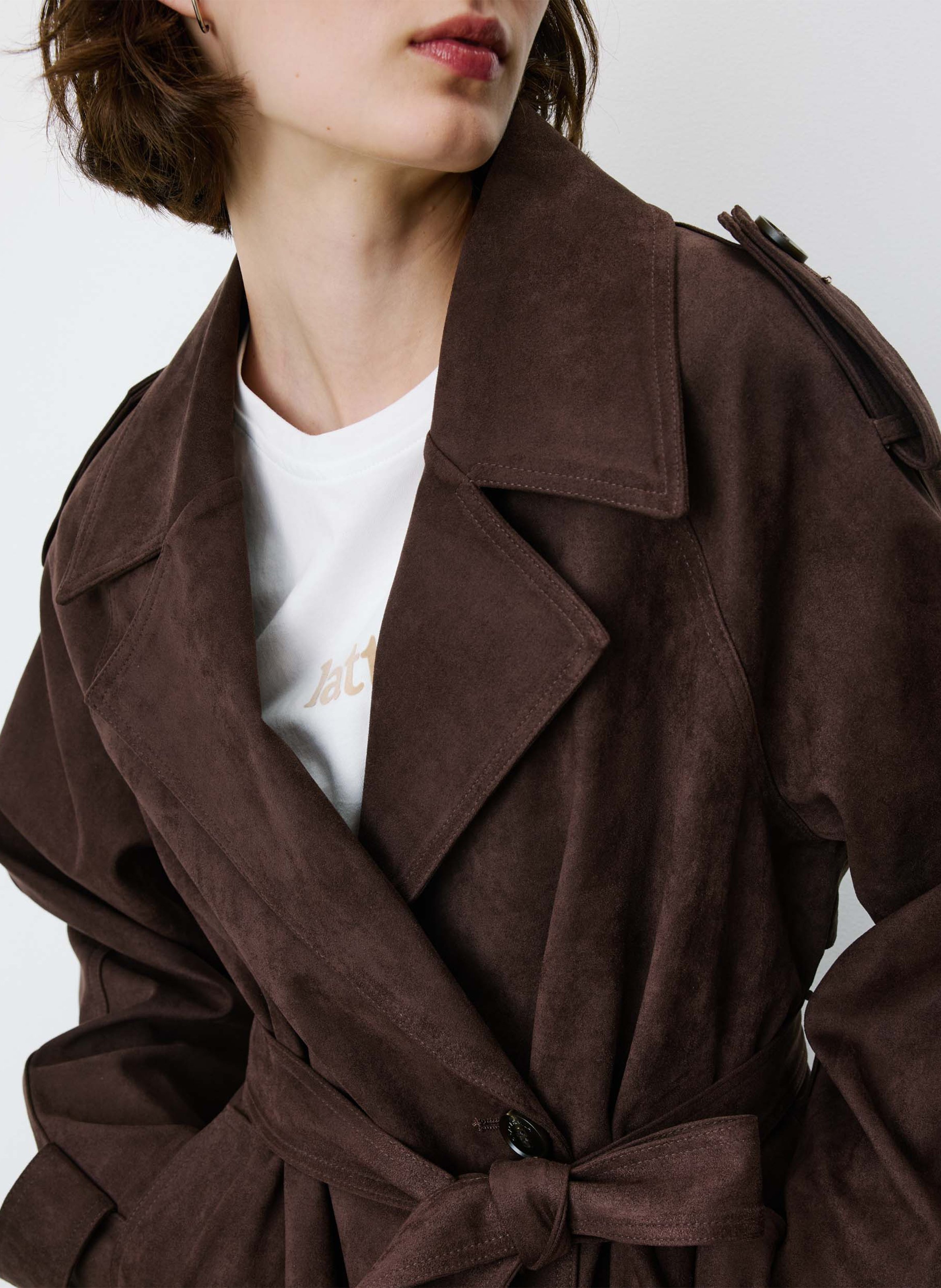 Straight belted trench GRACE ET MILA Brown