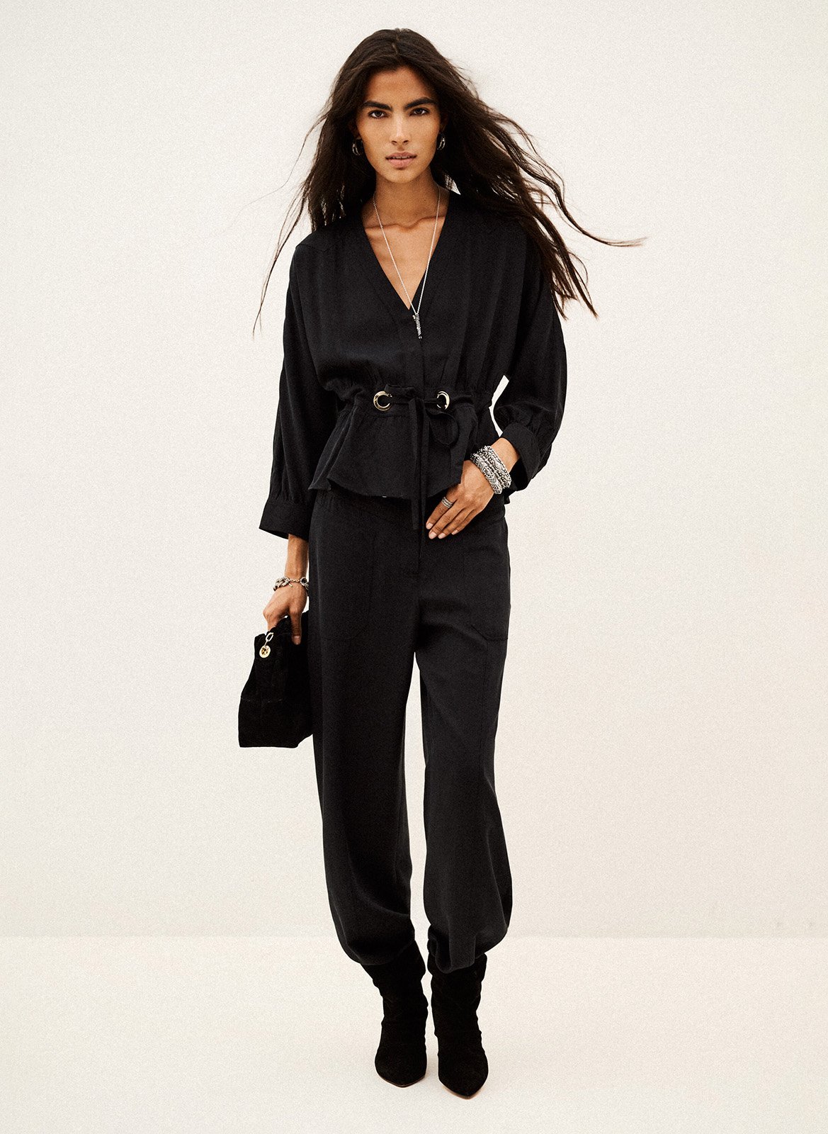 Gilet manches longues à liens BA&SH Noir