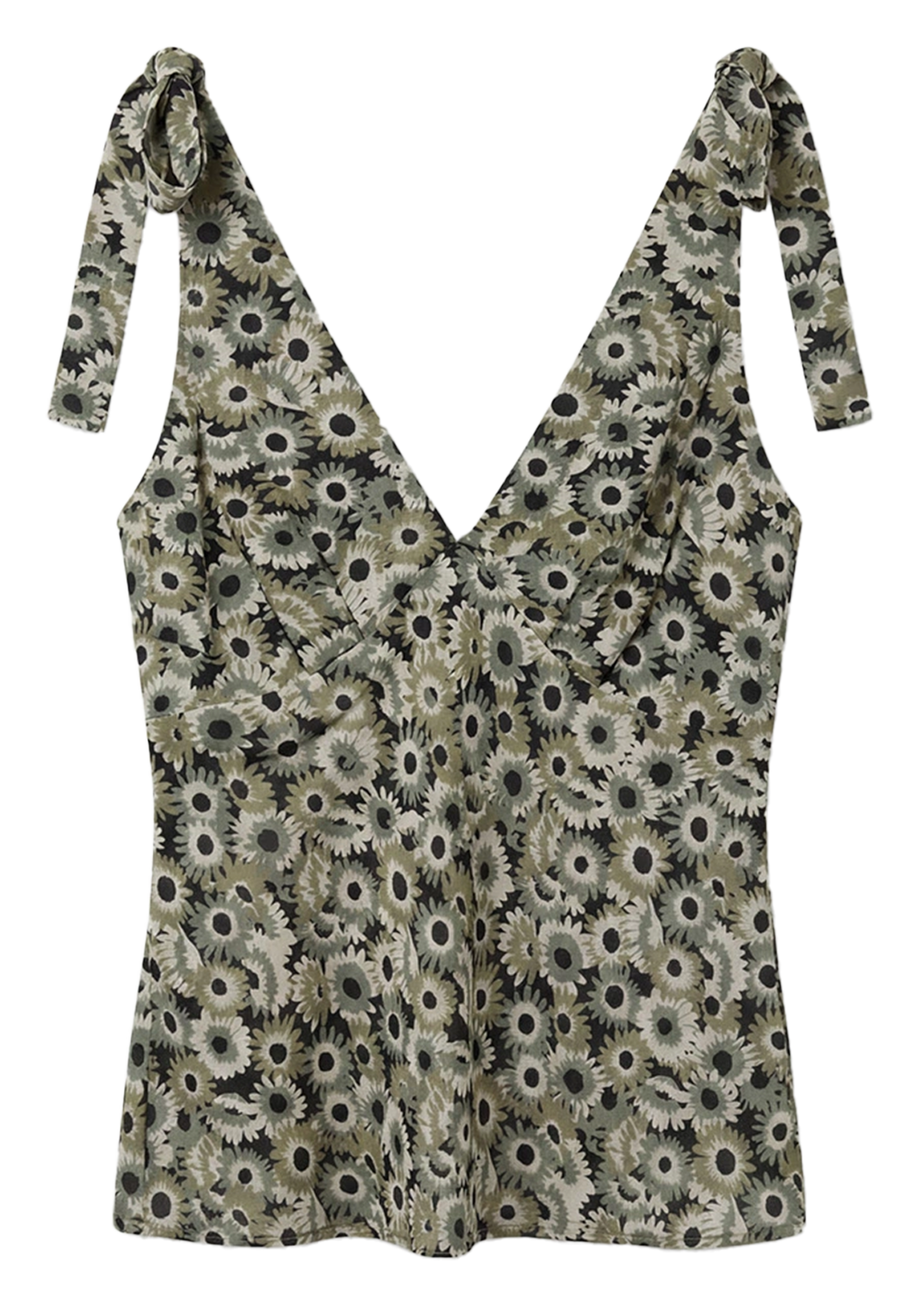 Floral printed V-neck tank top TARA JARMON Green