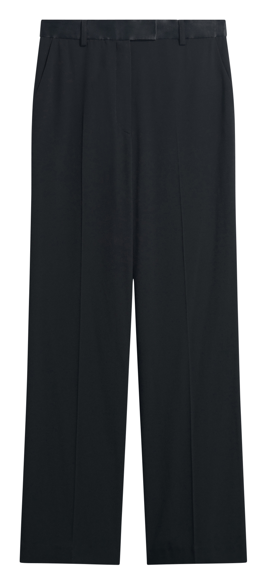 Plain high-waisted straight-cut pants PABLO Black