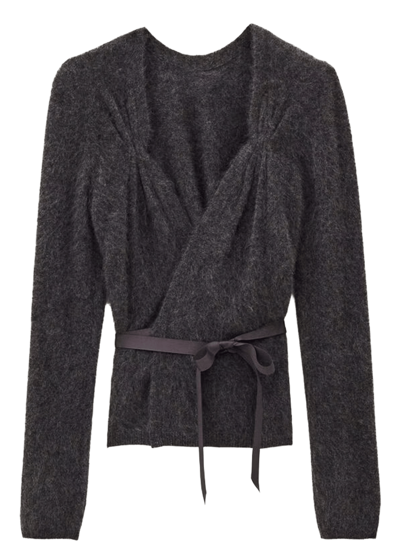Taillierte Strickjacke aus Leinen BA&SH Grau