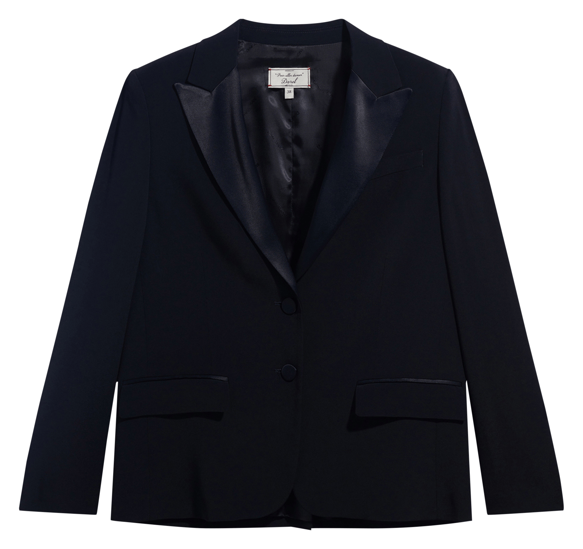 Chaqueta de esmoquin recta de cuello sastre lisa GERARD DAREL Negro