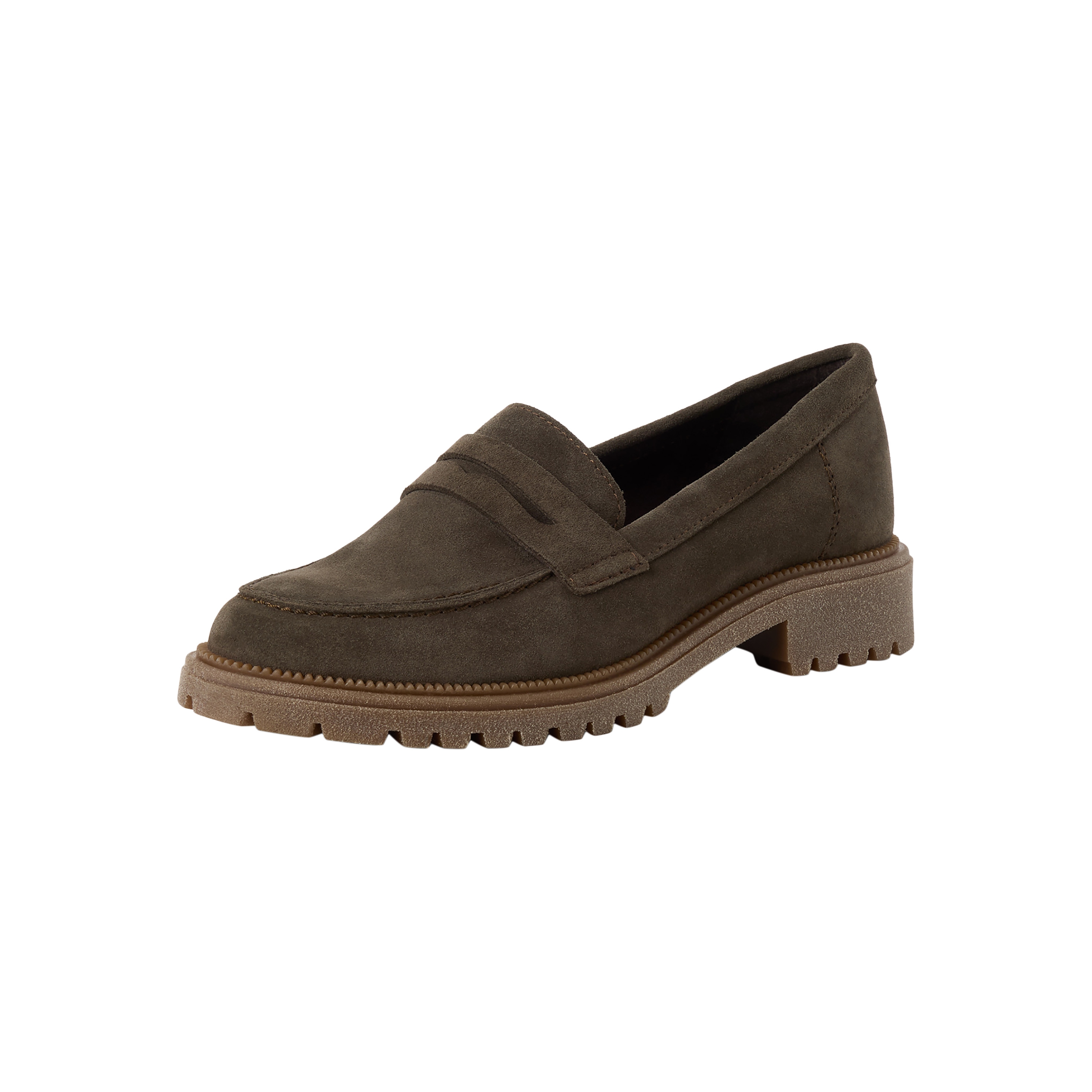 Leather heeled loafers TAMARIS Green