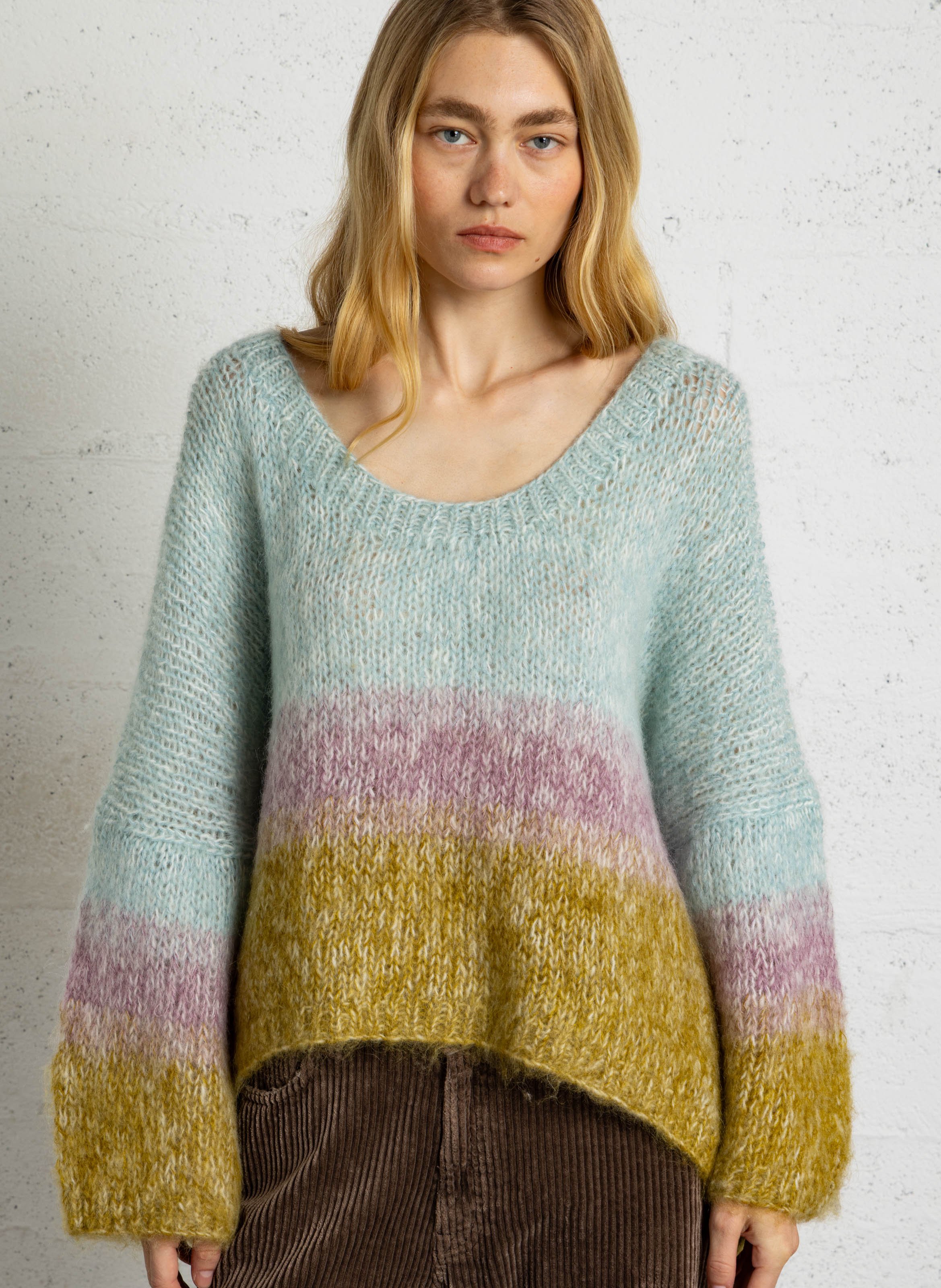 Strickpullover mit Rundhalsausschnitt MES DEMOISELLES Mehrfarbig
