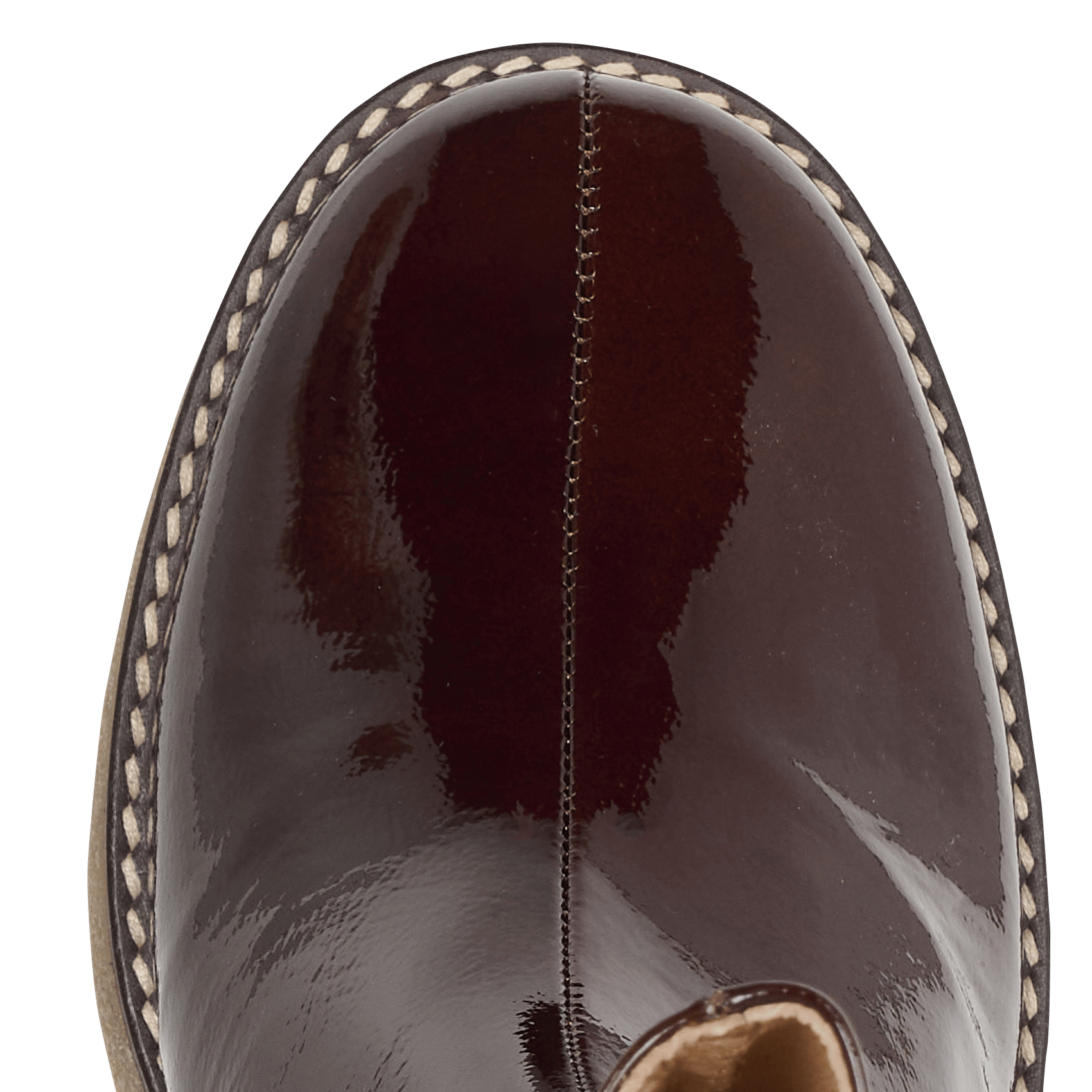 Bottines à talons en cuir verni PETITE MENDIGOTE Marron