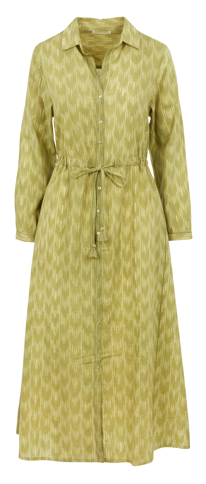 V-neck printed cotton midi dress MAISON HOTEL Khaki