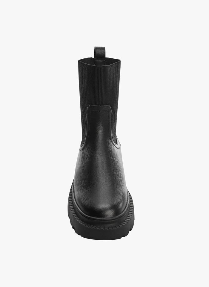 Black Mid high dual material boots