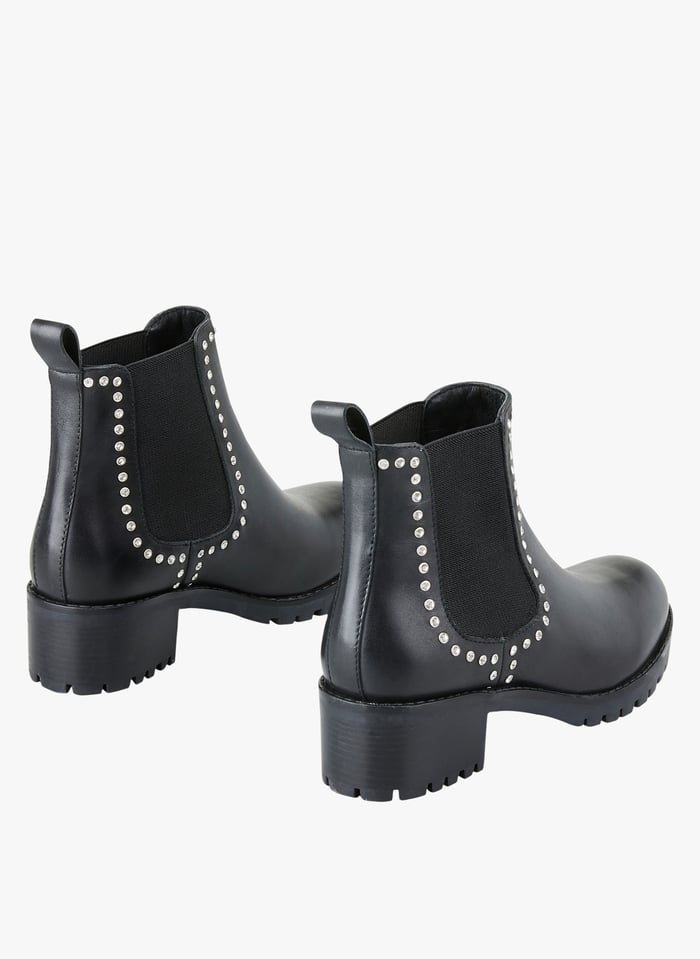Bottines en cuir Noir