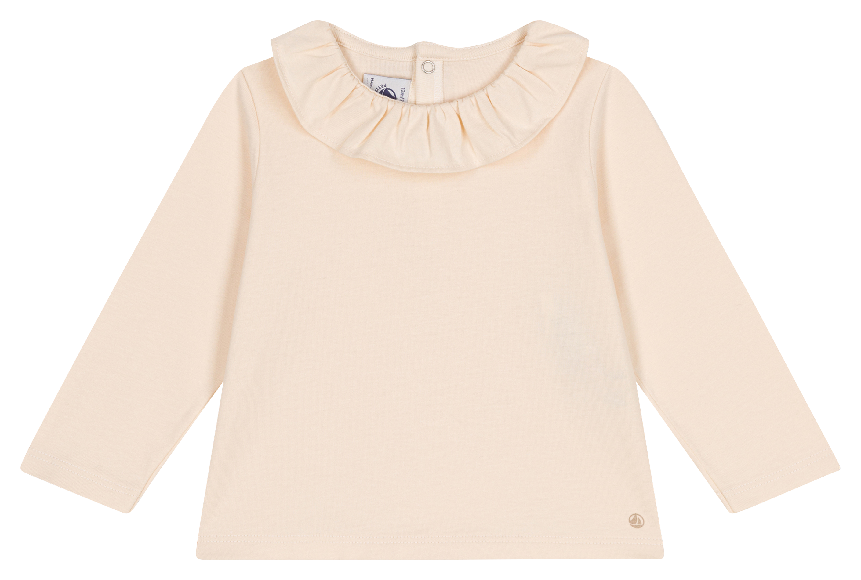 Blouse ample col rond en coton PETIT BATEAU Beige