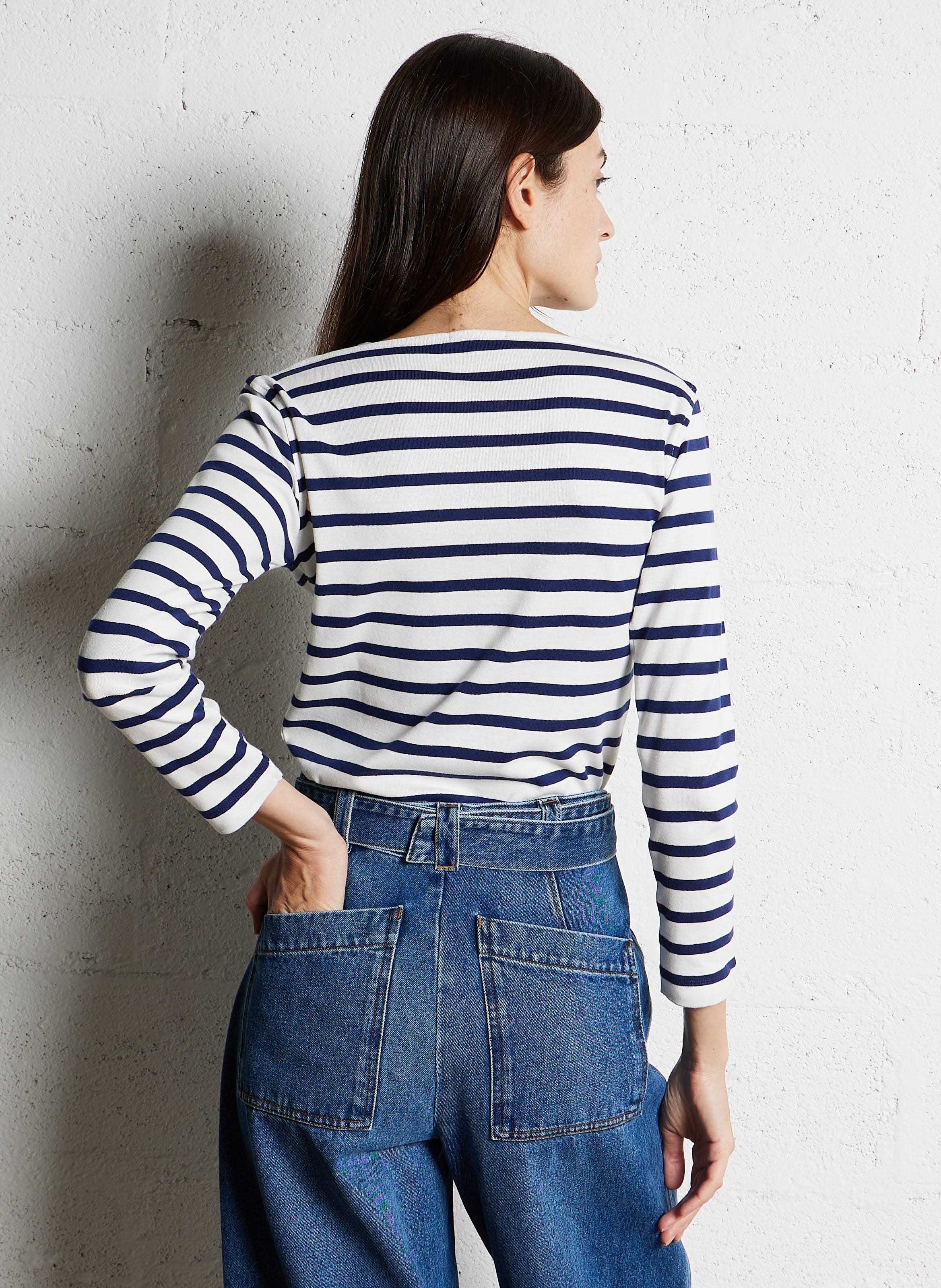 Marinière col bateau en coton SOEUR Bleu