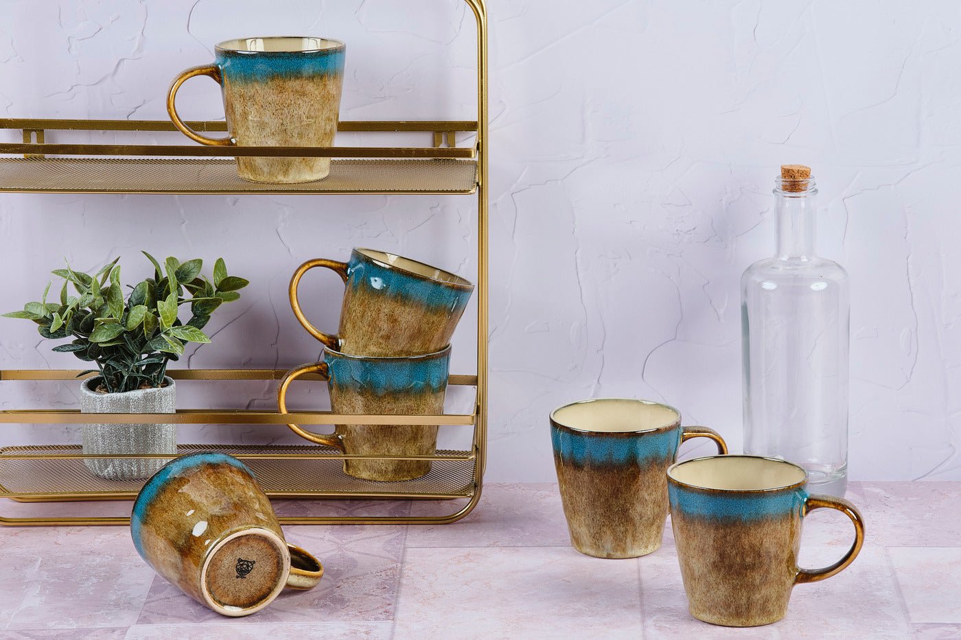 Island mug 40cl - 6 pieces - land & sea BJORN Brown