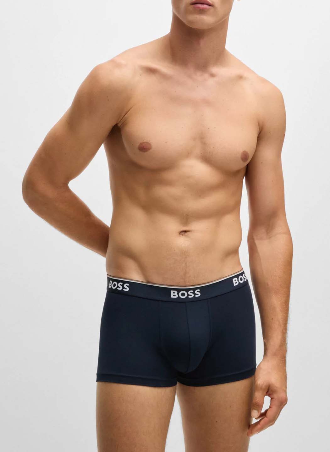 Pack of 3 cotton boxer shorts BOSS Blue