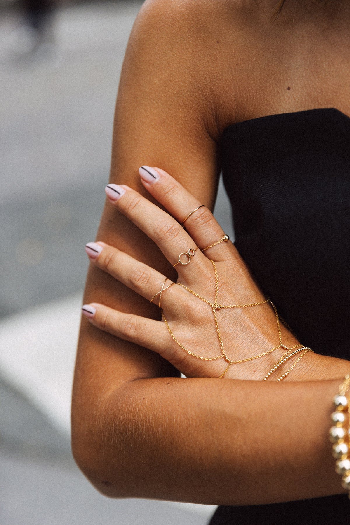 Crossed Sparkle Ring YAY Golden