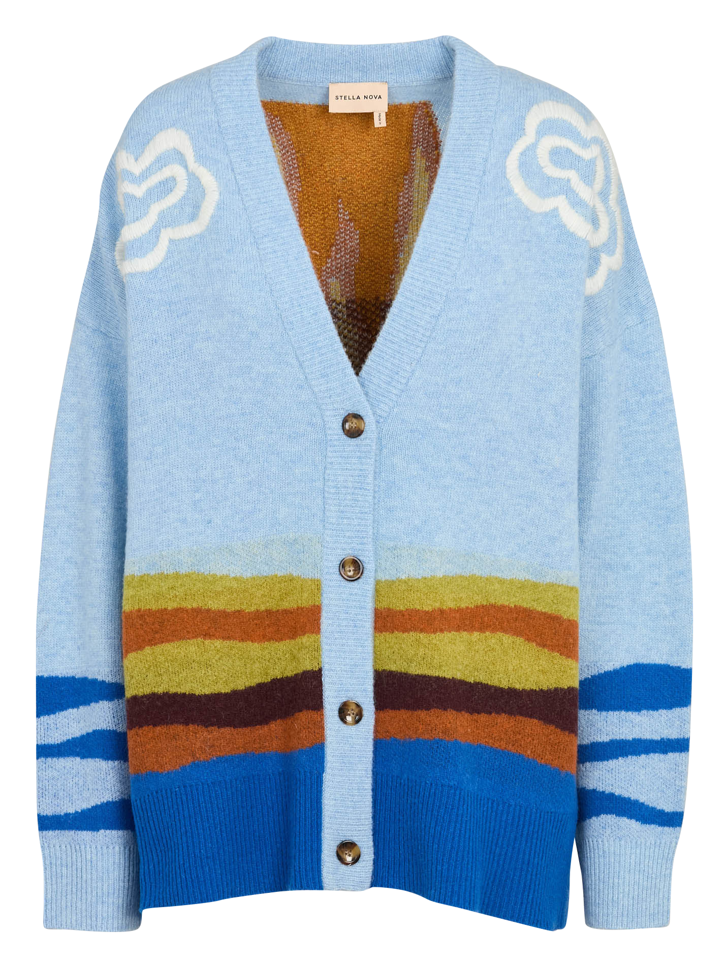 Cardigan ample imprimé en laine mélangée STELLA NOVA Multicolore