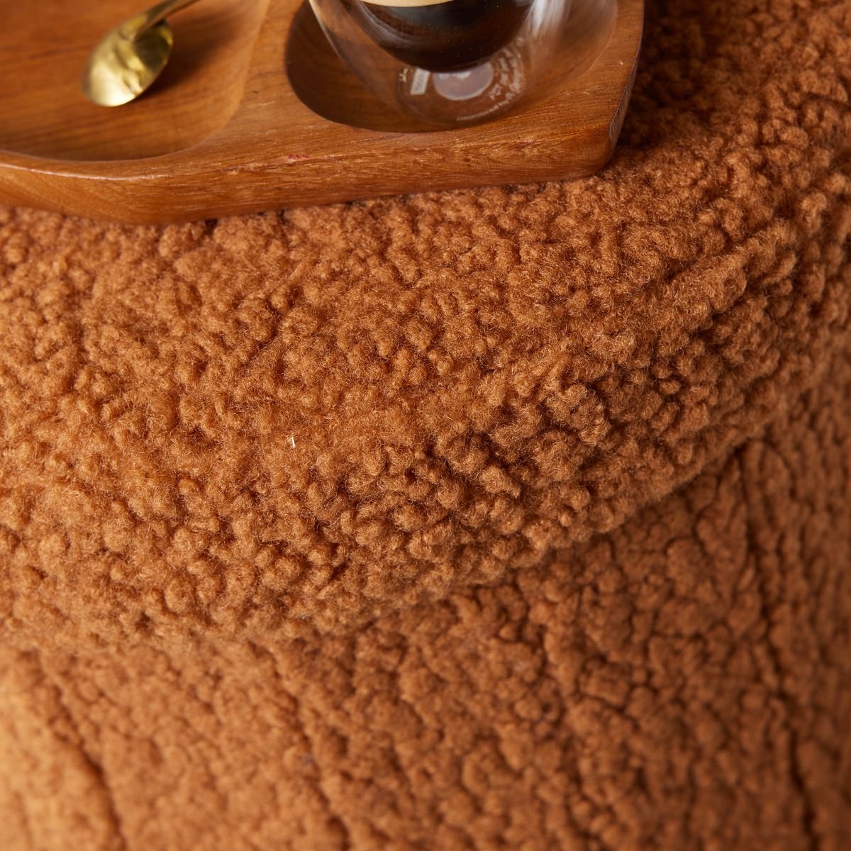 Round storage ottoman FACTORY Brown