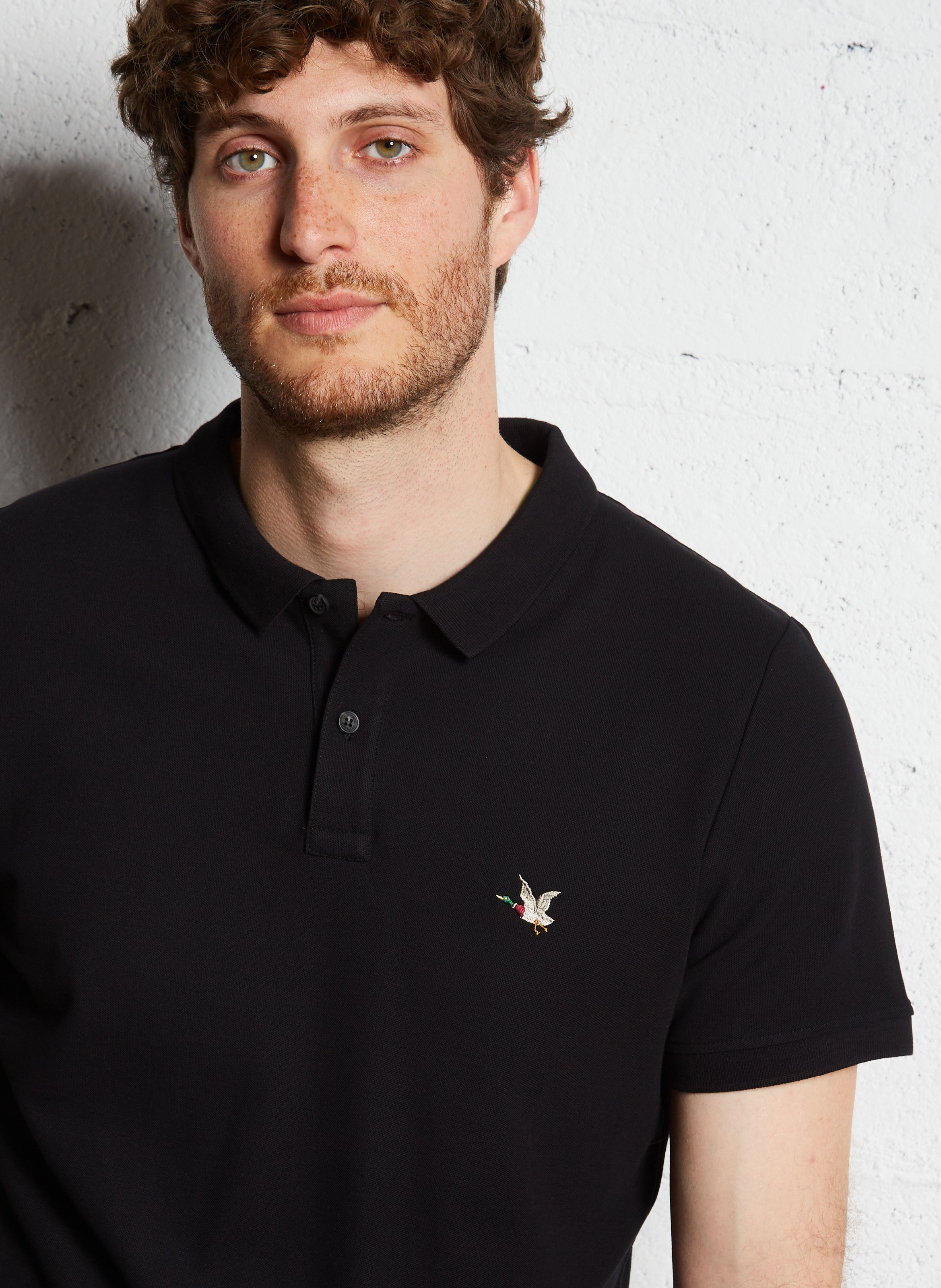 Polo regular-fit en coton CHEVIGNON Noir